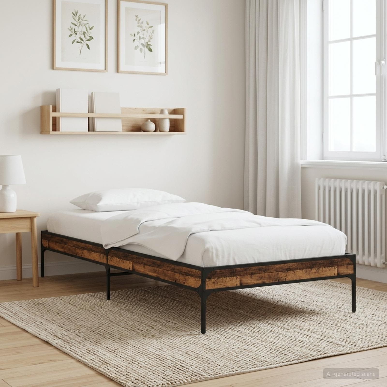 vidaXL Σκελετός Κρεβατιού Παλαιωμένο ξύλο 80 x 200 cm
