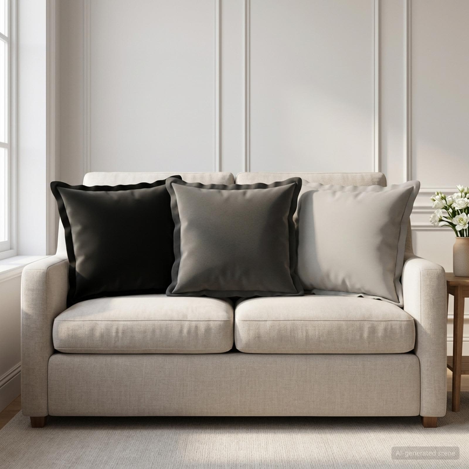 vidaXL Μαξιλάρι με μαξιλάρι HOUTEN 2 τμχ. Γκρι Πολυεστέρας