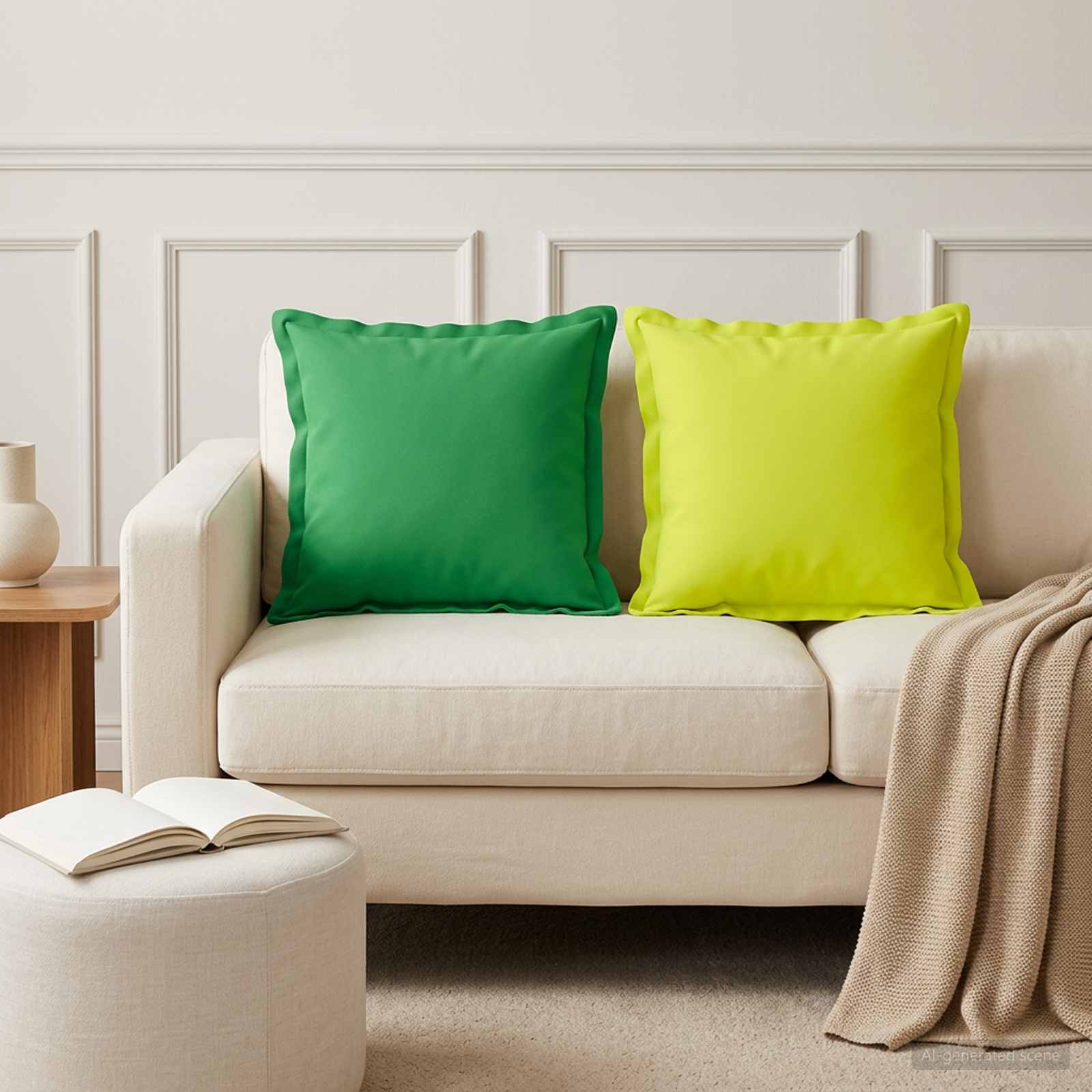 vidaXL Μαξιλάρι με μαξιλάρι HOUTEN 6 τμχ. Πράσινο Πολυεστέρας