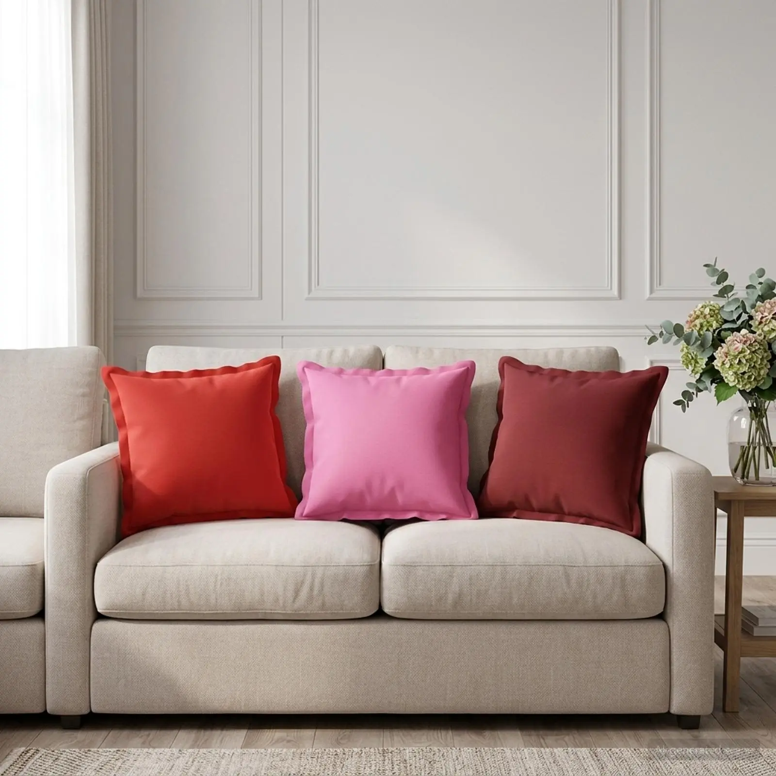 vidaXL Μαξιλάρι με μαξιλάρι HOUTEN 2 τμχ. Κόκκινο Πολυεστέρας