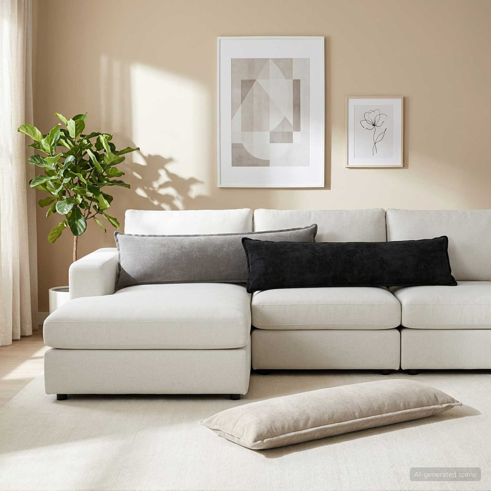 vidaXL Μαξιλάρι με μαξιλάρι HOUTEN 2 τμχ. Σκούρο Γκρι Ύφασμα Chenille