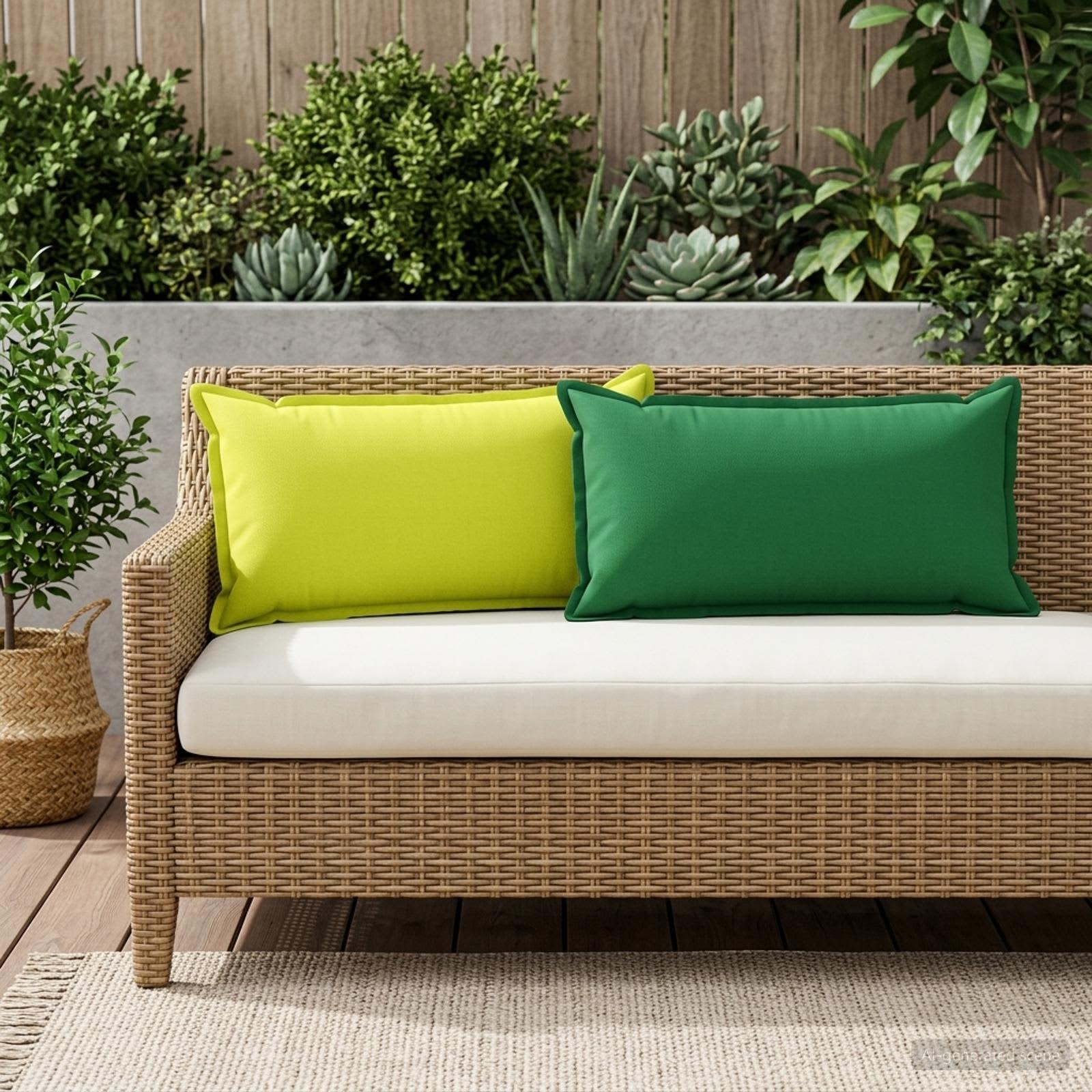 vidaXL Μαξιλάρι με μαξιλάρι HOUTEN 2 τμχ. Πράσινο Πολυεστέρας