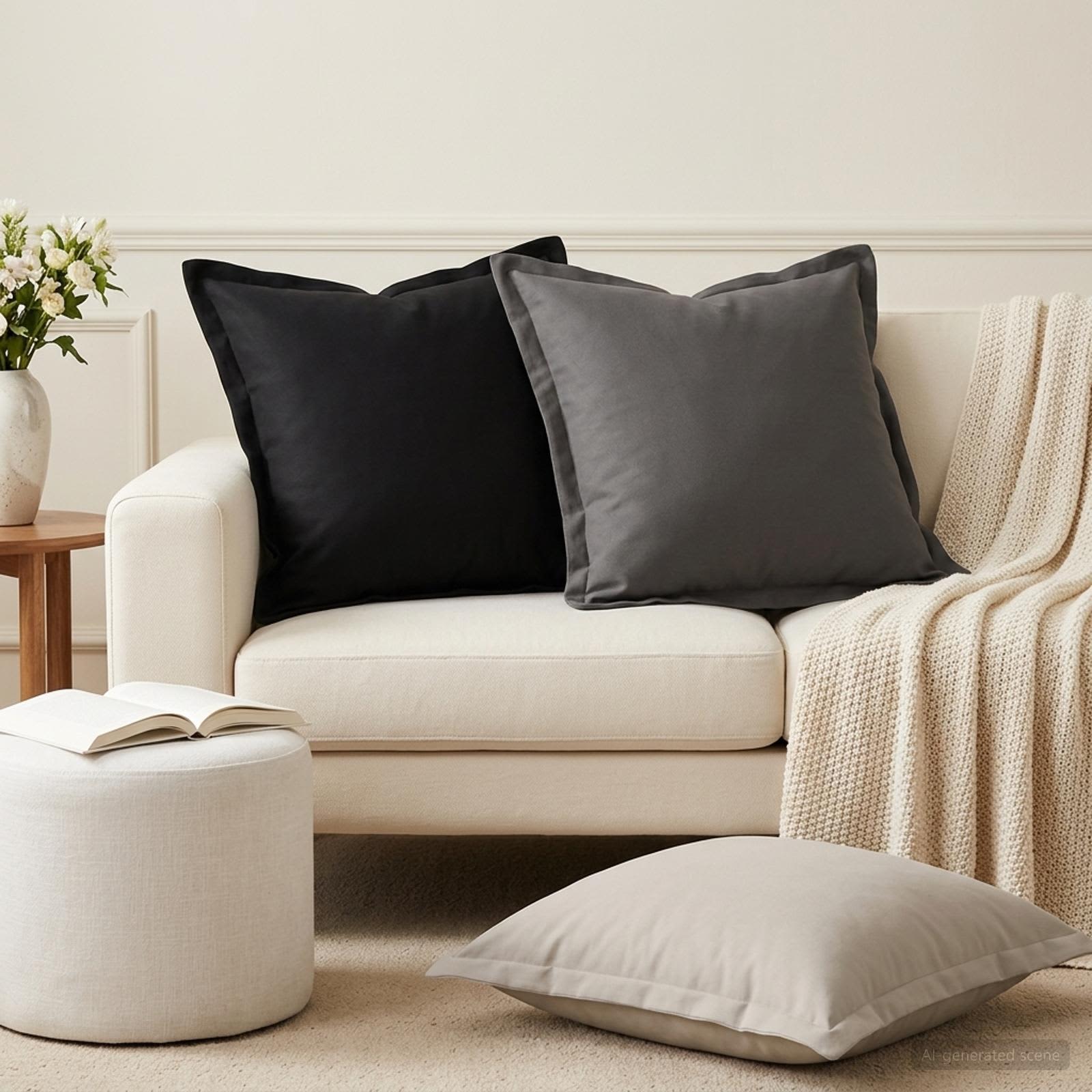 vidaXL Μαξιλάρι με μαξιλάρι HOUTEN 2 τμχ. Ανθρακί Πολυεστέρας