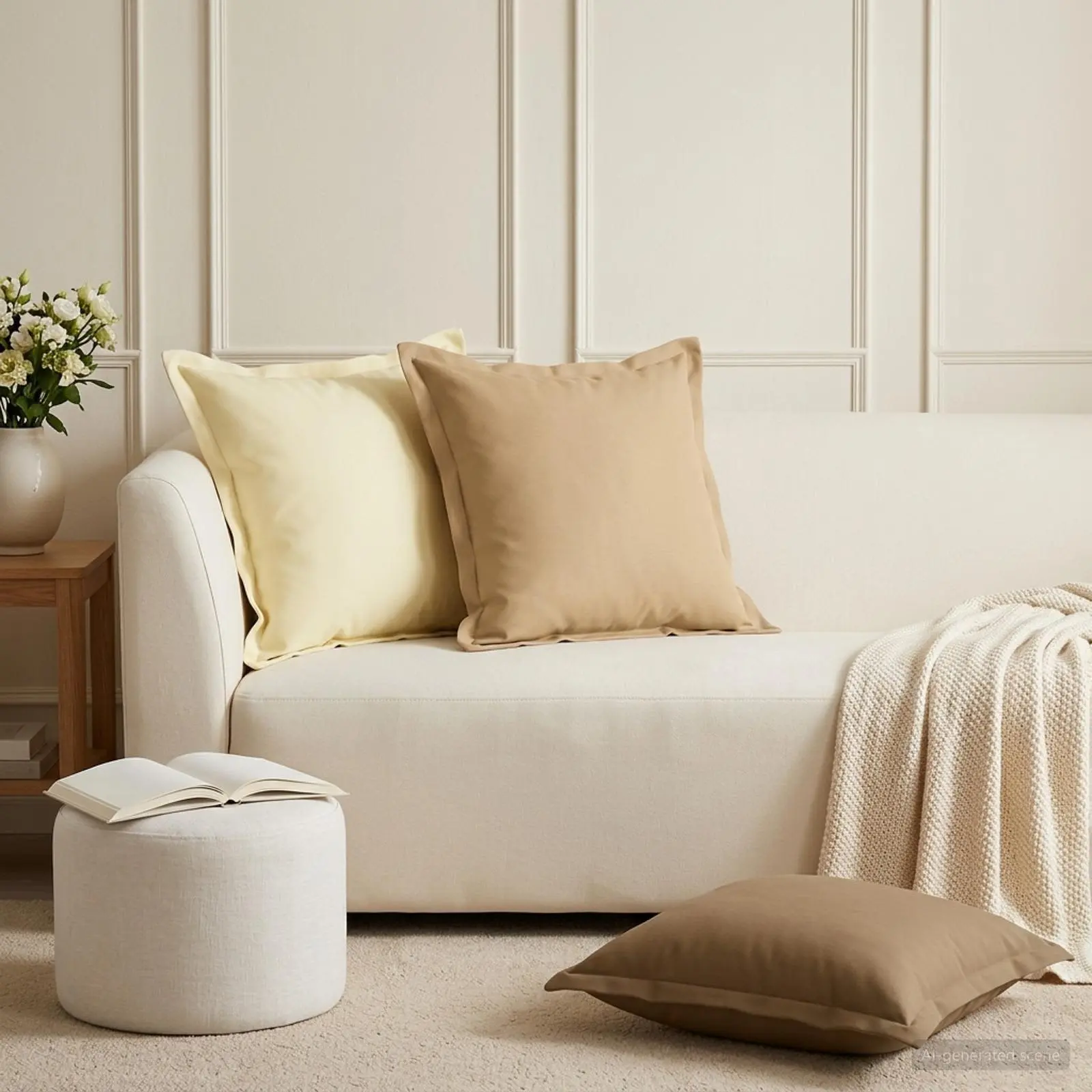 vidaXL Μαξιλάρι με μαξιλάρι HOUTEN 2 τμχ. Taupe Πολυεστέρας