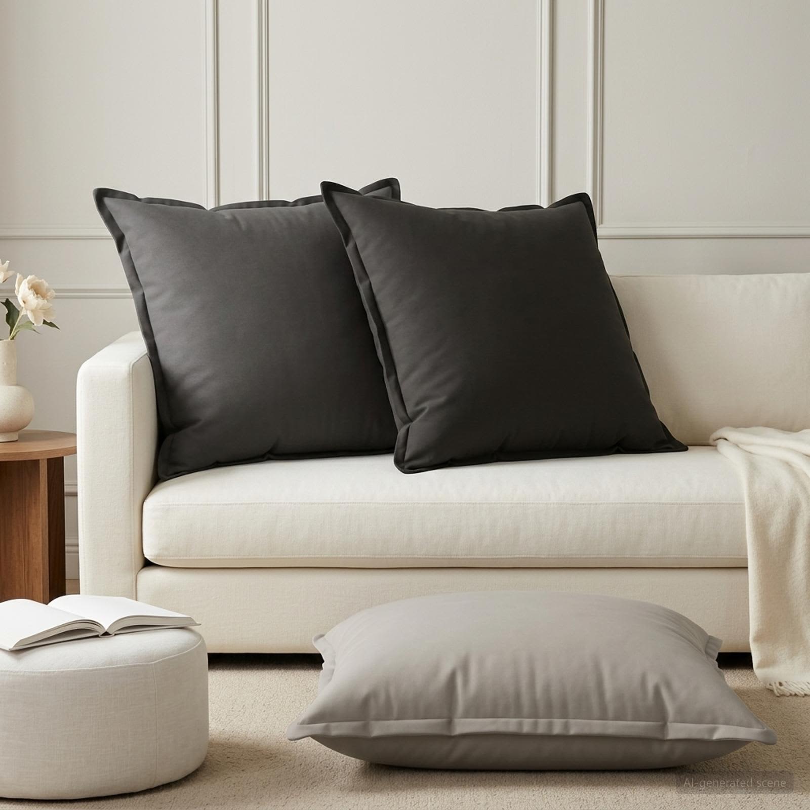 vidaXL Μαξιλάρι με μαξιλάρι HOUTEN 2 τμχ. Ανθρακί Πολυεστέρας