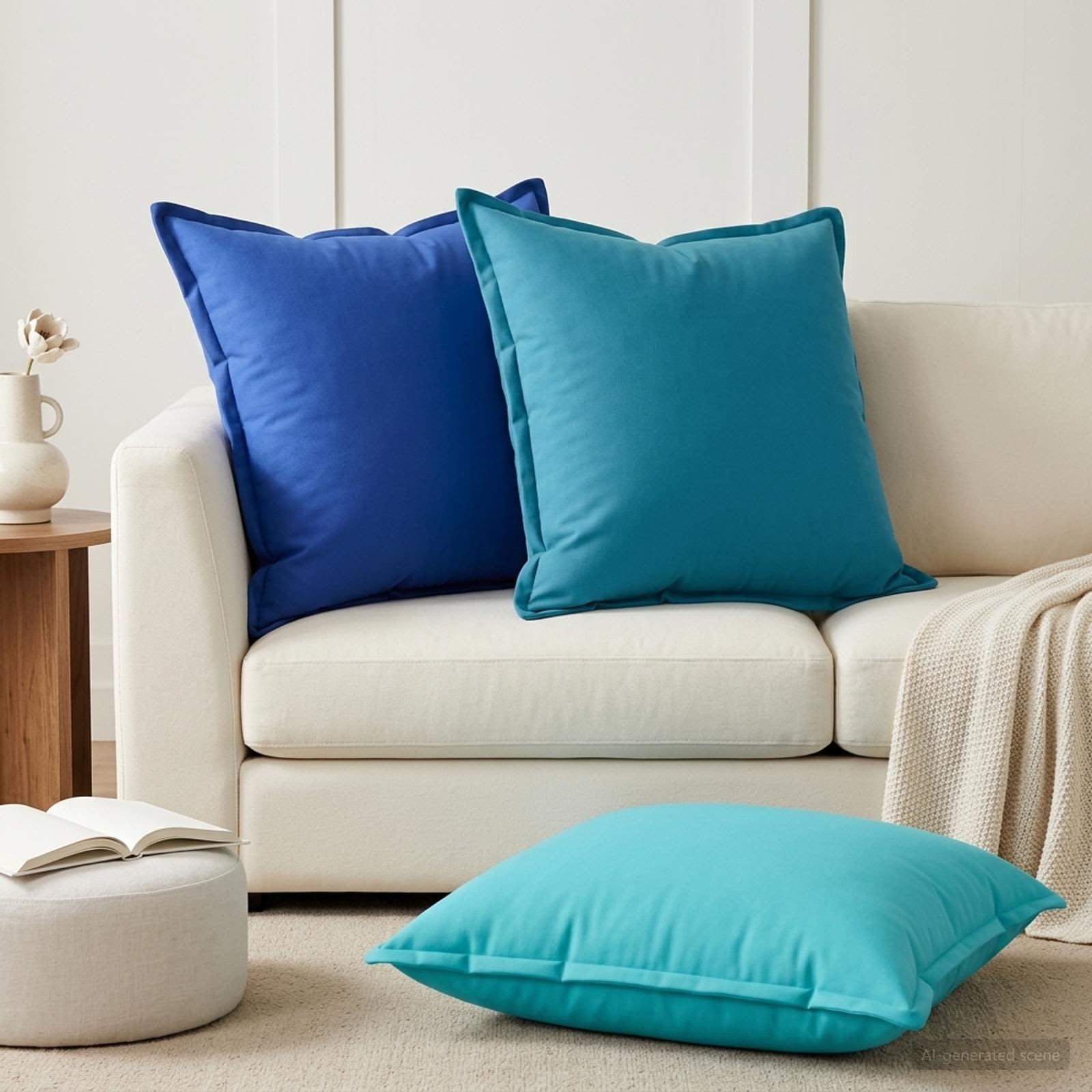 vidaXL Μαξιλάρι 2 τμχ. HOUTEN Βασιλικό Μπλε 65 x 65 εκ. Πολυεστέρας