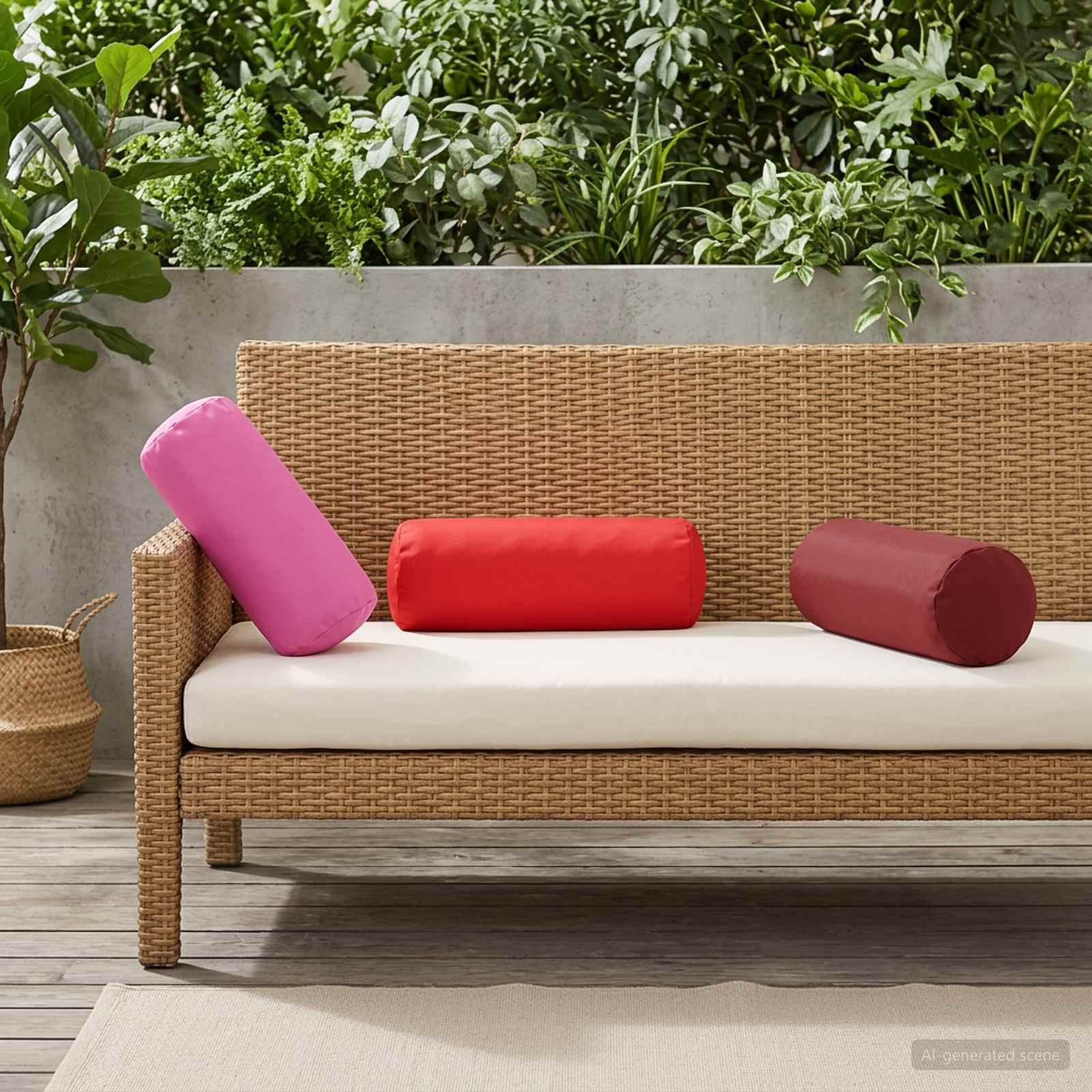 vidaXL Μαξιλάρι 6 τμχ. HEERLEN Κόκκινο Ø 15 x 40 εκ Πολυεστέρας