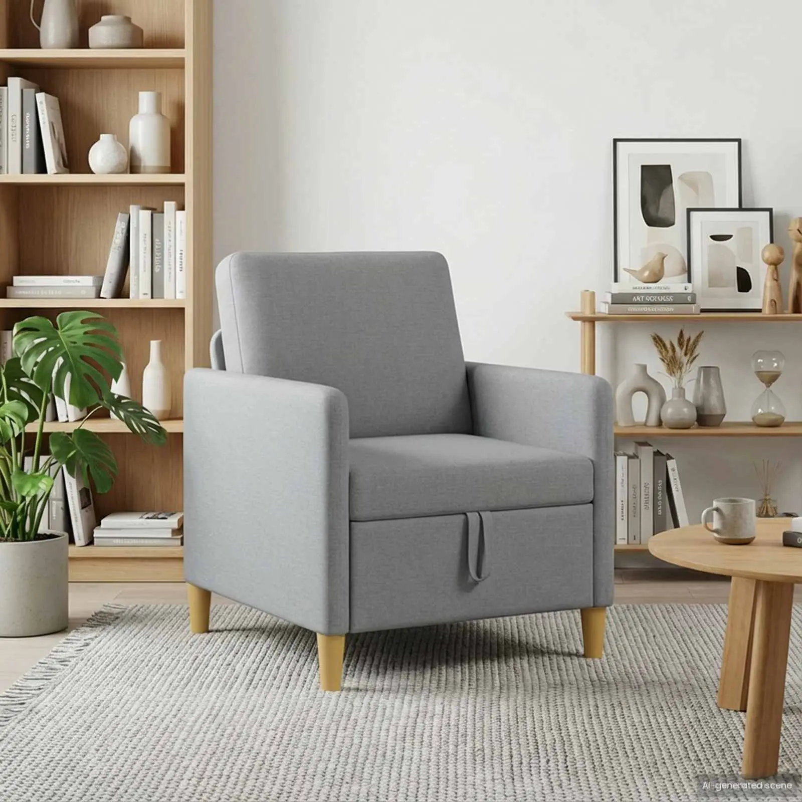 vidaXL Καναπές με Αποθήκευση Ανοιχτό γκρι 72 x 78 x 87 εκ. Πολυεστέρας