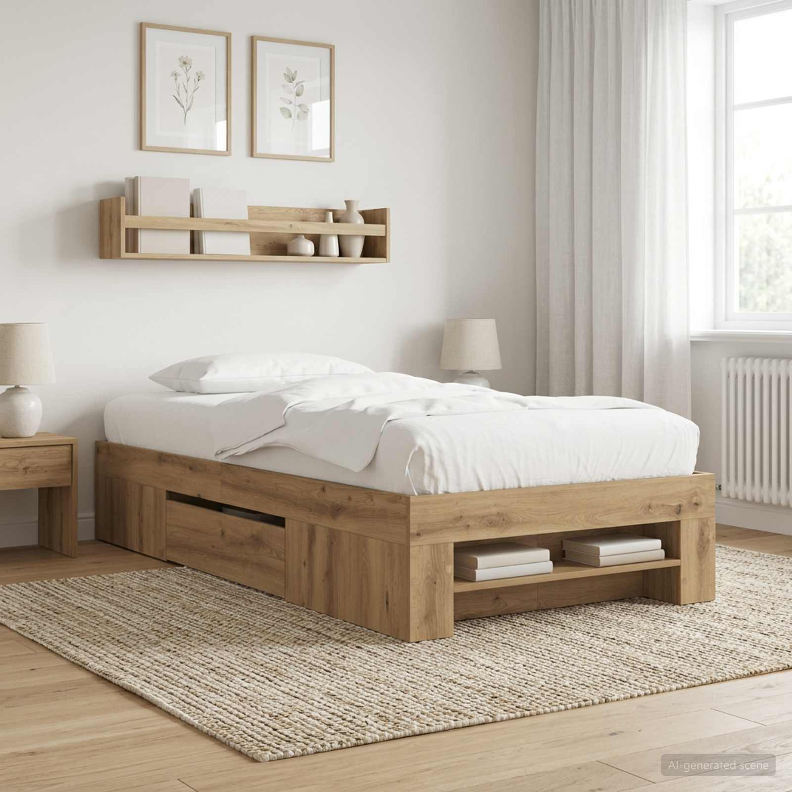 vidaXL Σκελετός κρεβατιού με αποθήκευση Artisian Δρυς 80 x 200 cm