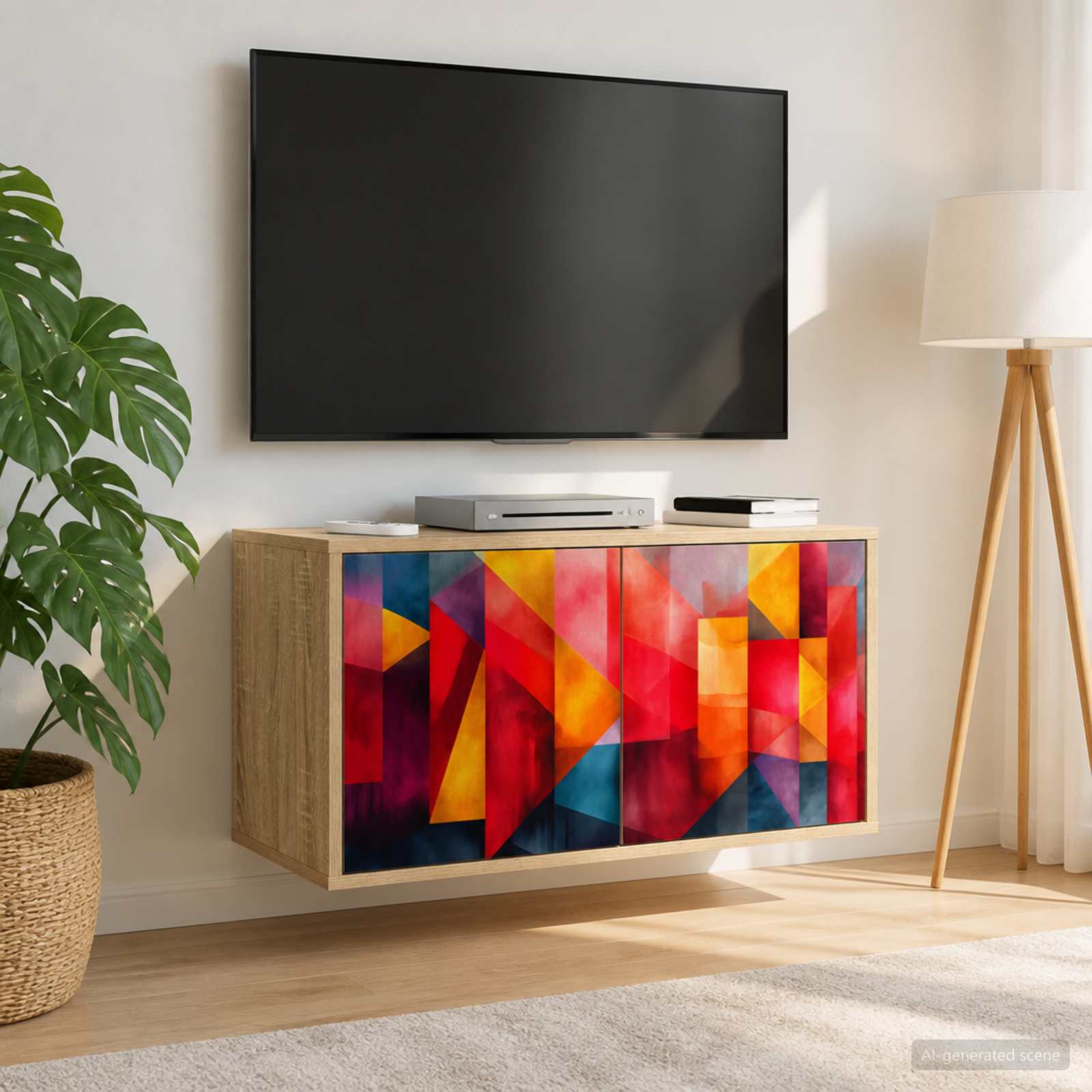 vidaXL Κρεμαστός θρανίο τηλεόρασης HEESCH 69 x 33 x 40 εκ Sonoma Δρυς
