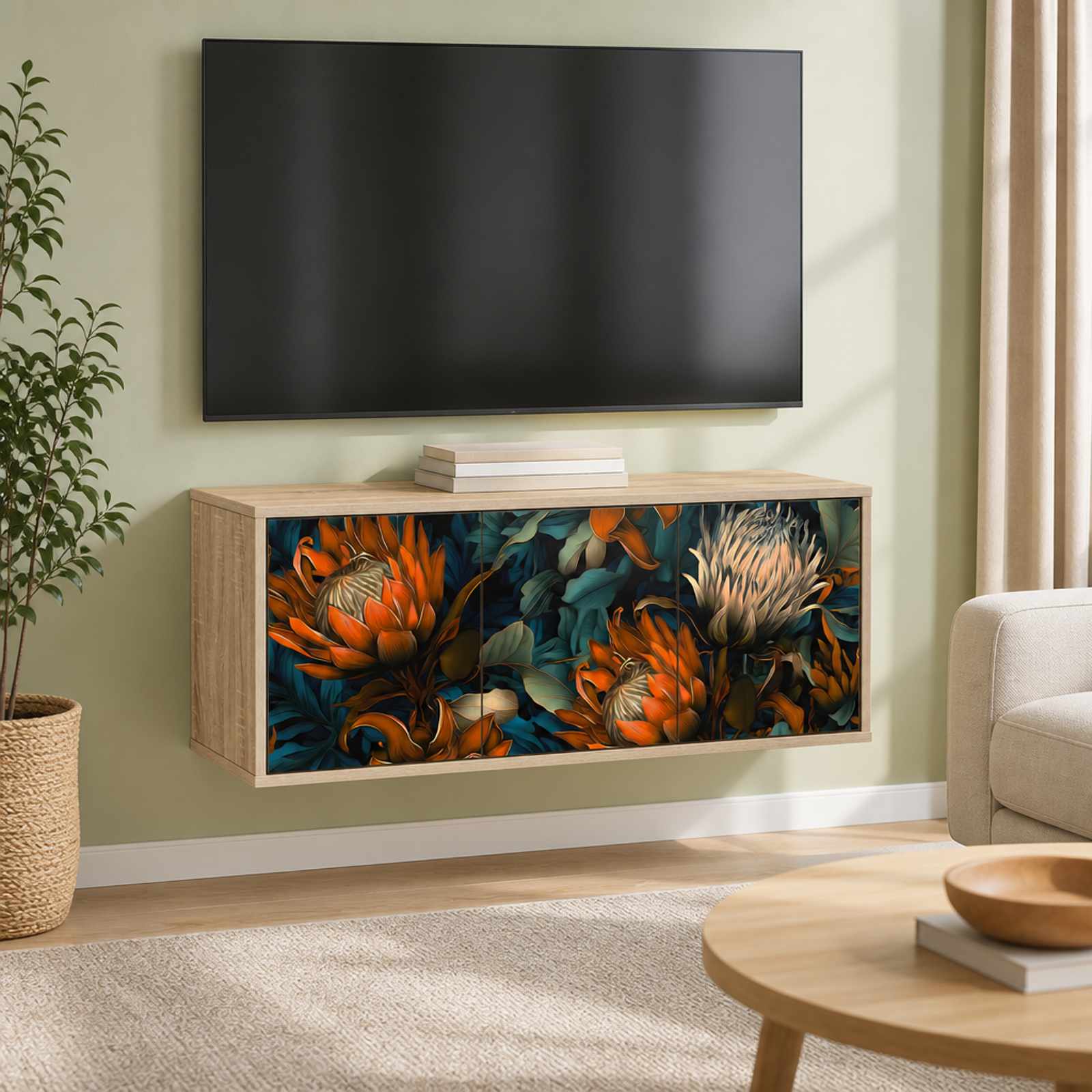 vidaXL Κρεμαστός θρανίο τηλεόρασης LOCHEM 102 x 33 x 40 εκ.