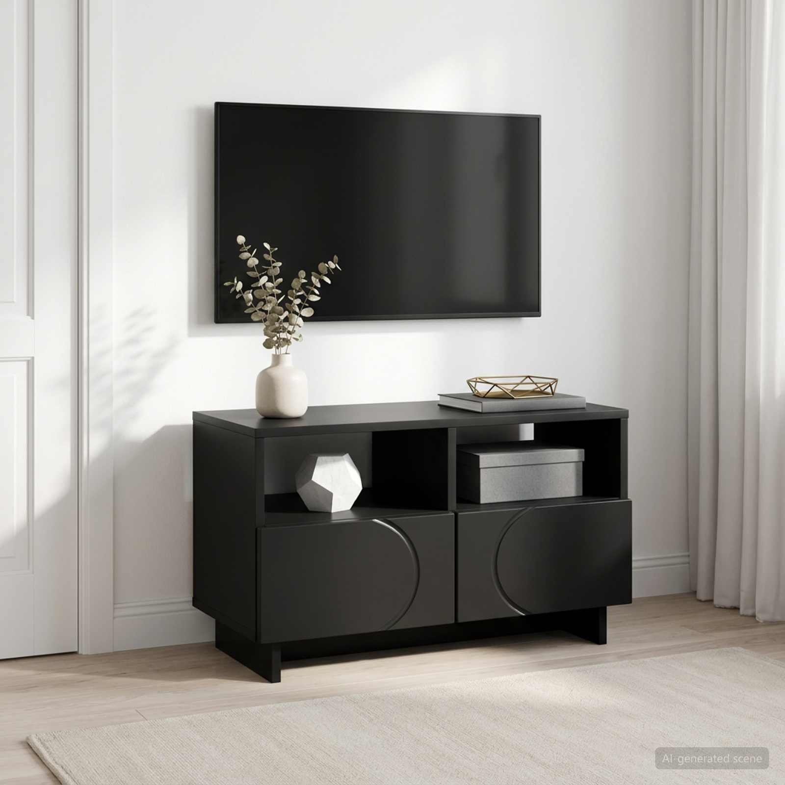 vidaXL Βάση TV 60 x 34.5 x 40 cm Μαύρο Επεξεργασμένο Ξύλο