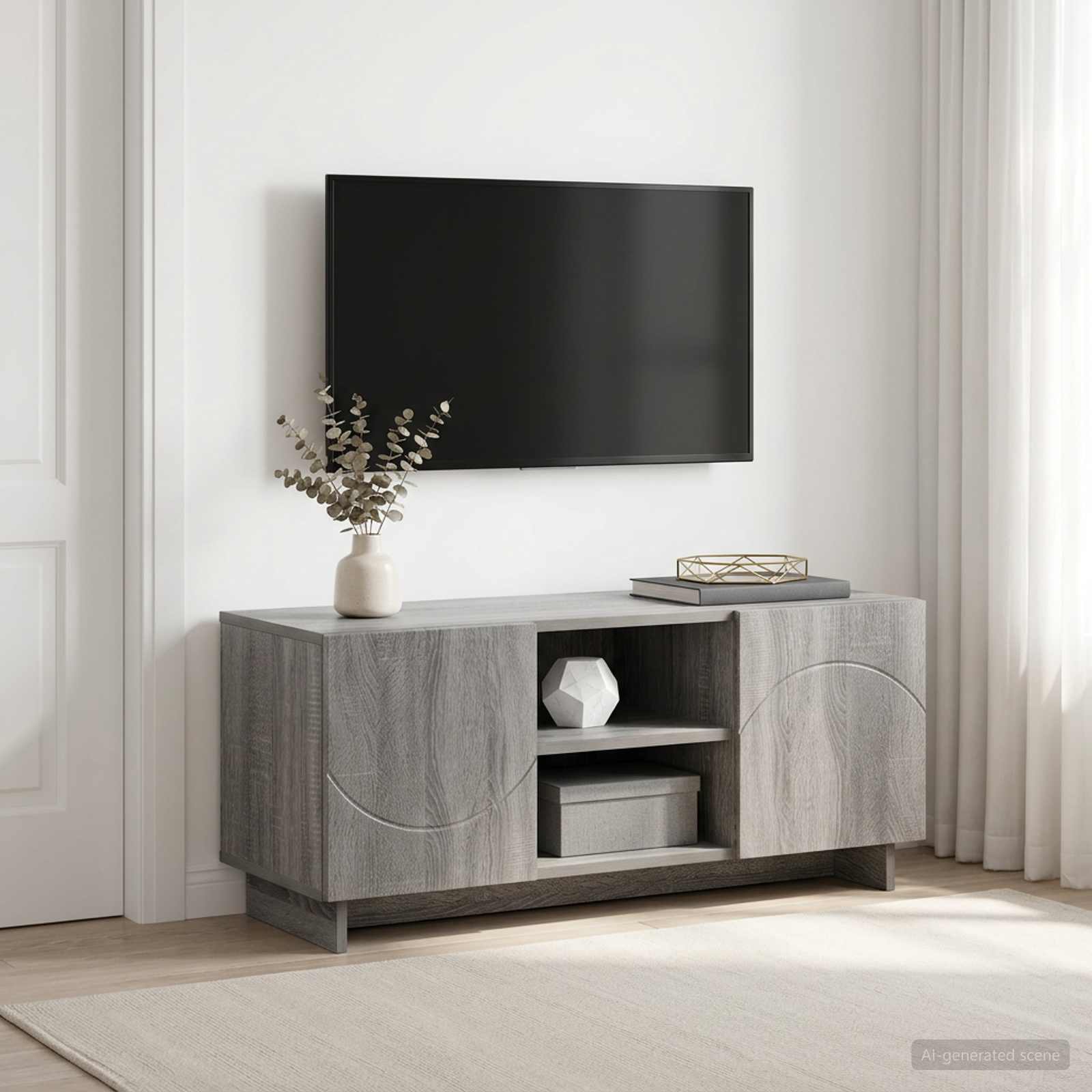 vidaXL Βάση TV 90 x 34.5 x 40 cm Γκρι Sonoma Επεξεργασμένο Ξύλο