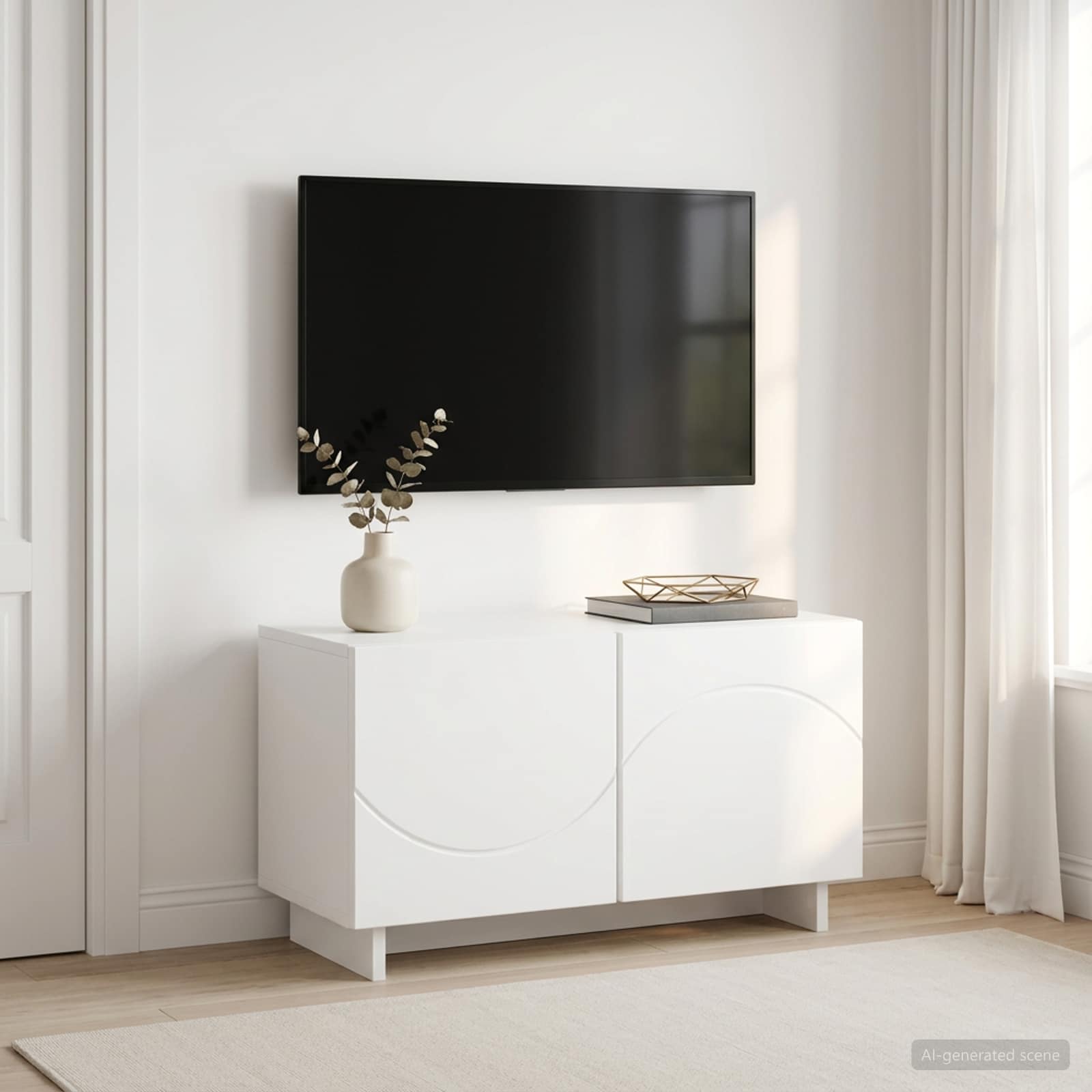 vidaXL Βάση TV 60 x 34.5 x 40 cm Λευκό Επεξεργασμένο Ξύλο