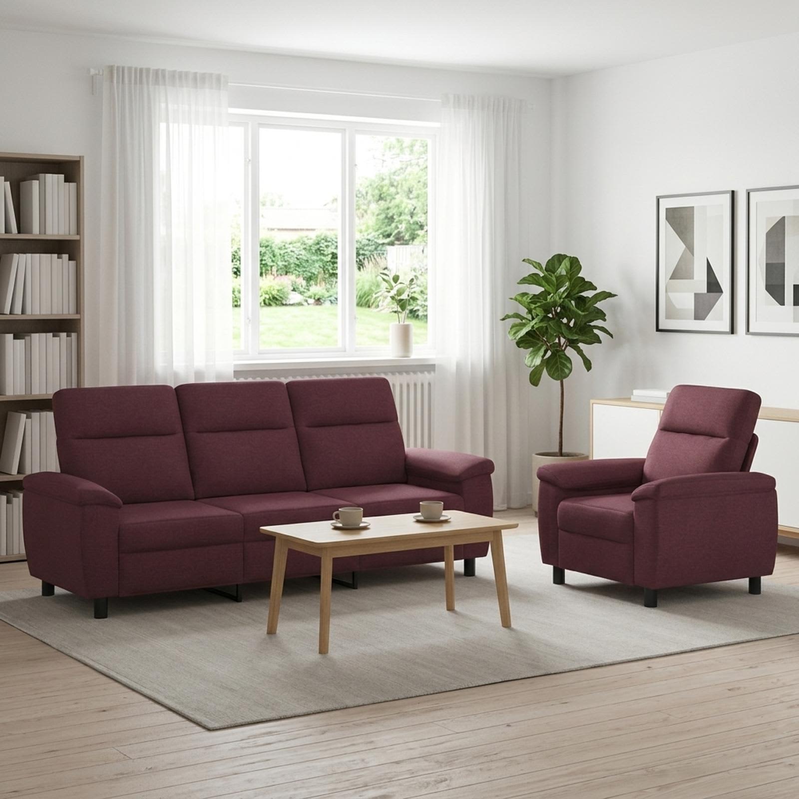 vidaXL Σετ Καναπέ 2 pcs Μοβ Ύφασμα