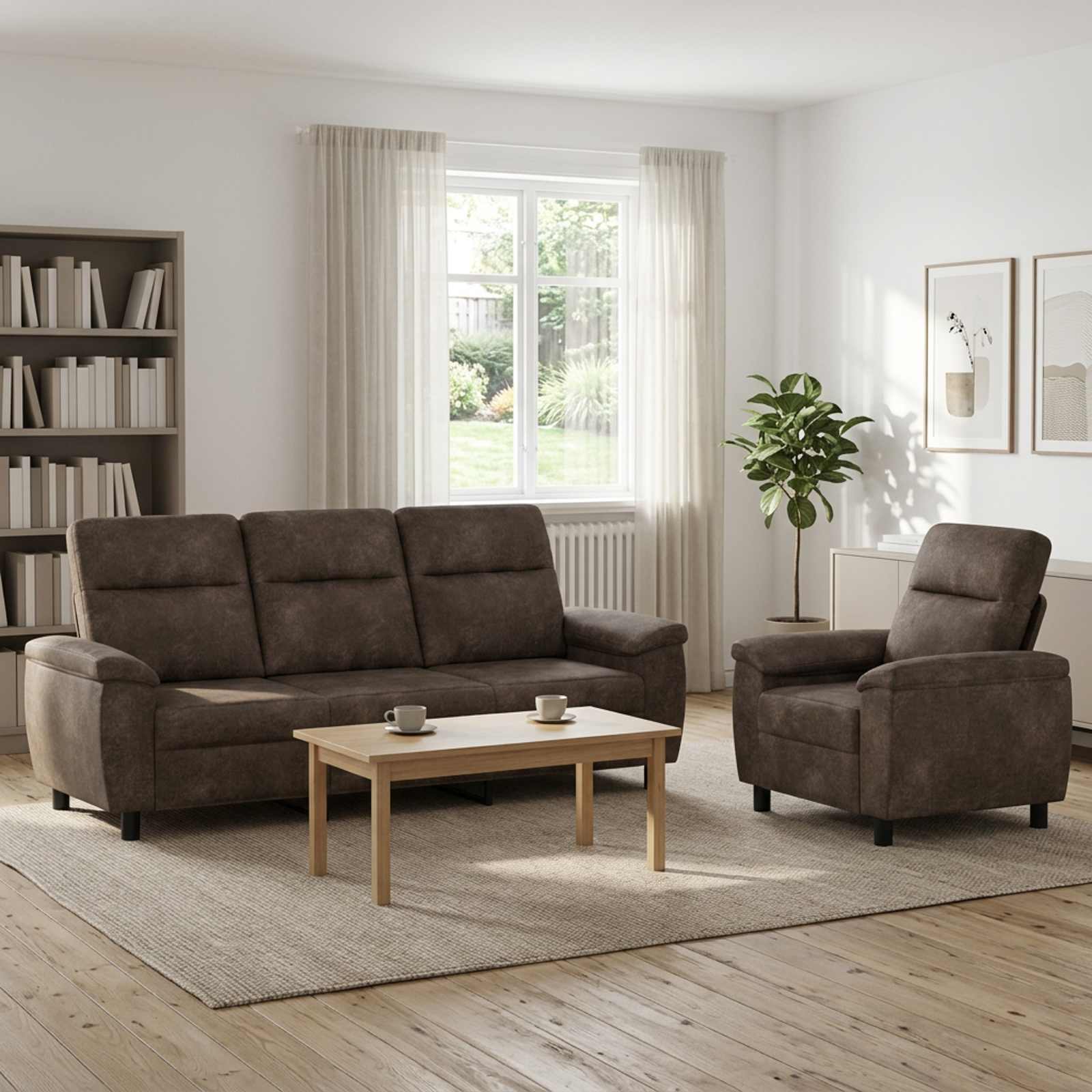 vidaXL Σετ Καναπέ 2 pcs Σκούρο Γκρι Φιλικό Δερμάτινο Σουέντ
