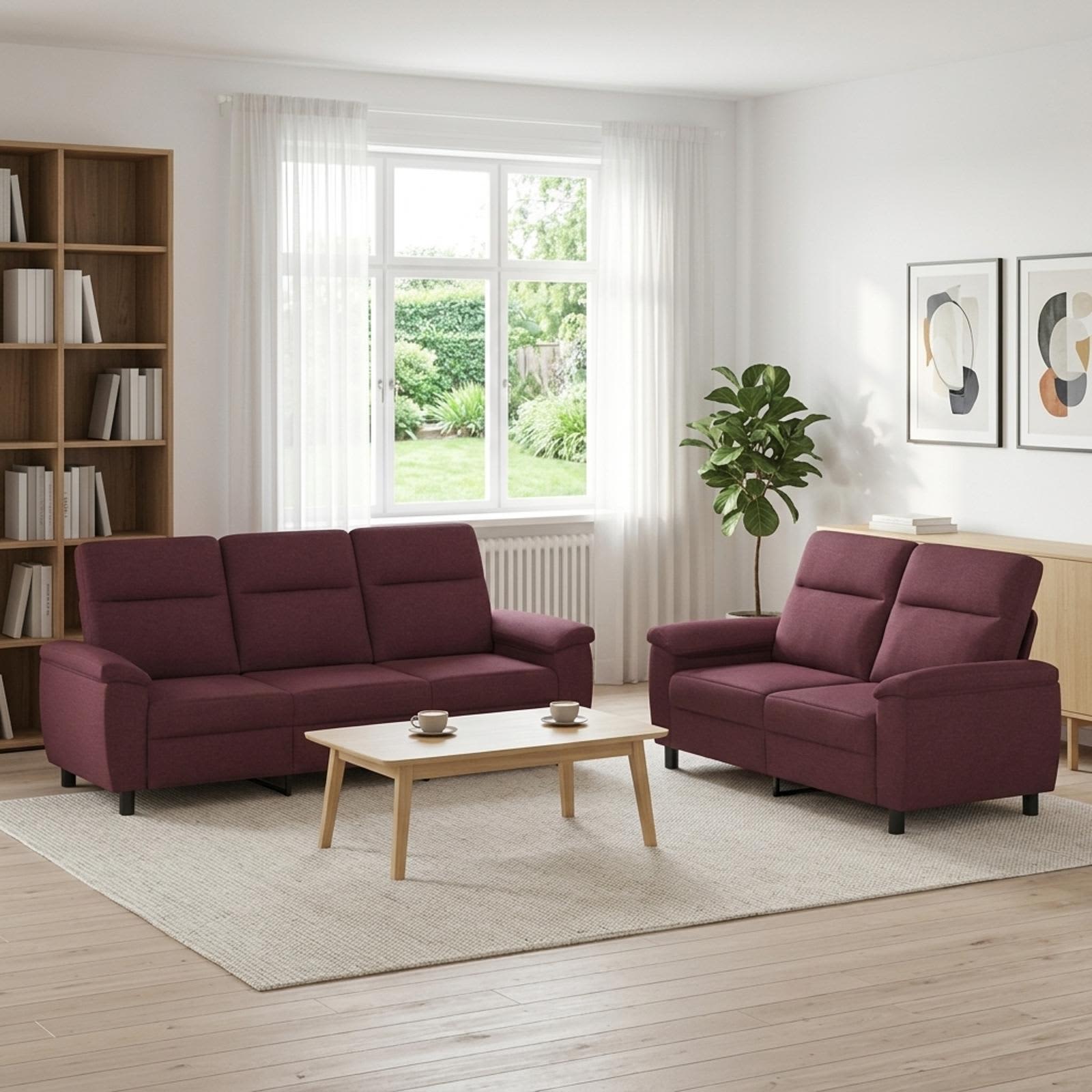 vidaXL Σετ Καναπέ 2 pcs Μοβ Ύφασμα