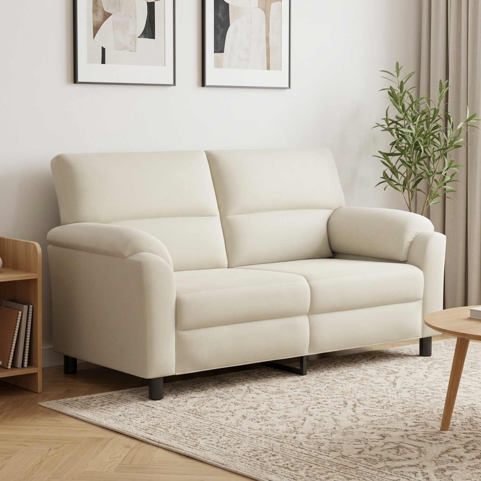 vidaXL Καναπές Κρεμ 174 x 85 x 93 εκ Βελούδο