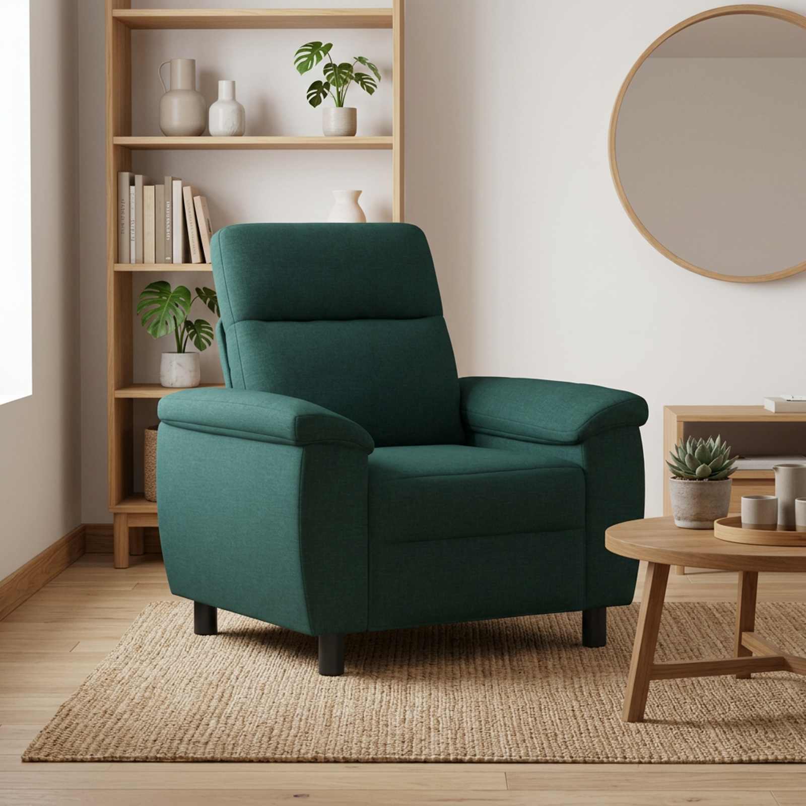 vidaXL Καναπές Σκούρο Πράσινο 95 x 90 x 95 εκ Ύφασμα