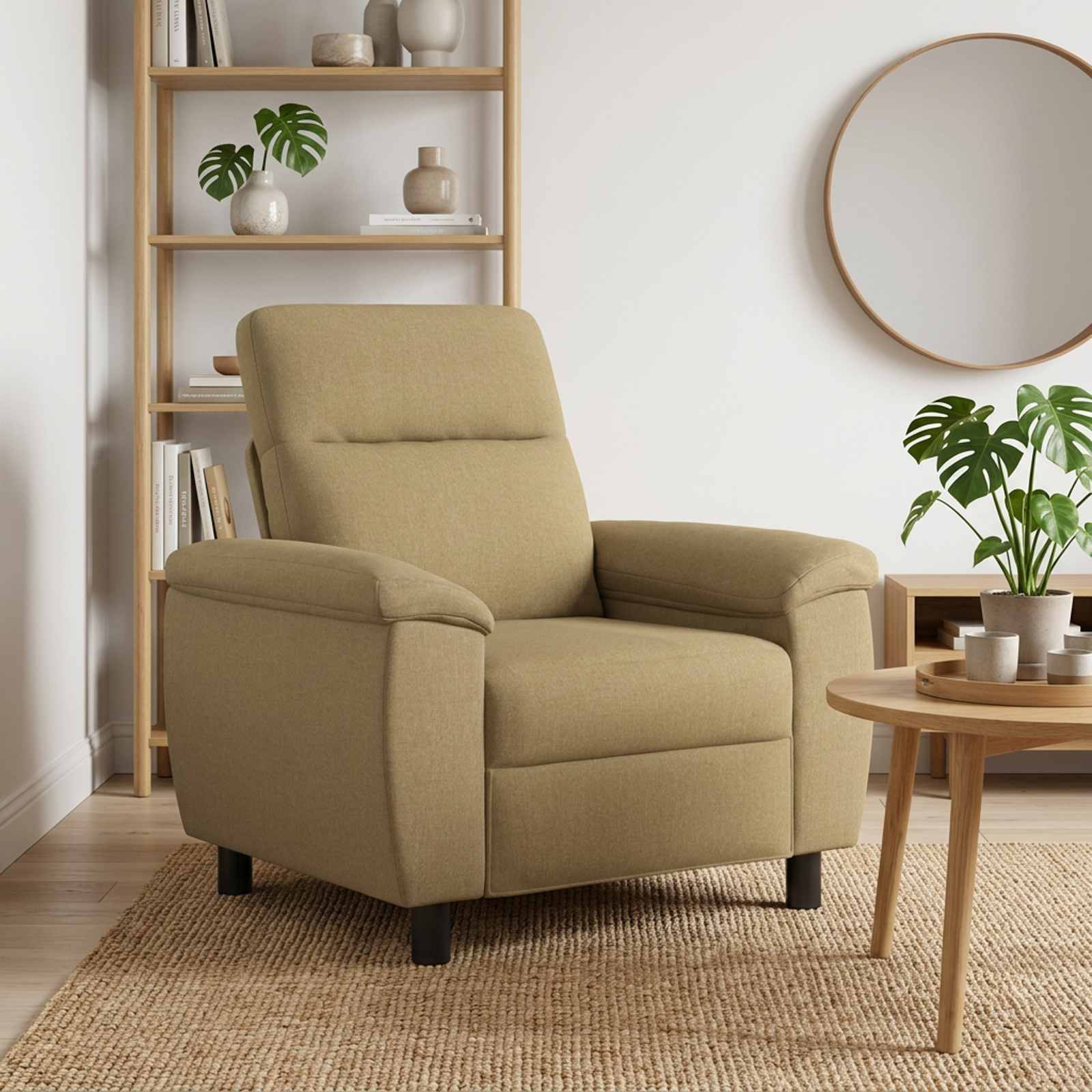 vidaXL Καναπές Ανοιχτό καφέ 95 x 90 x 95 εκ Ύφασμα