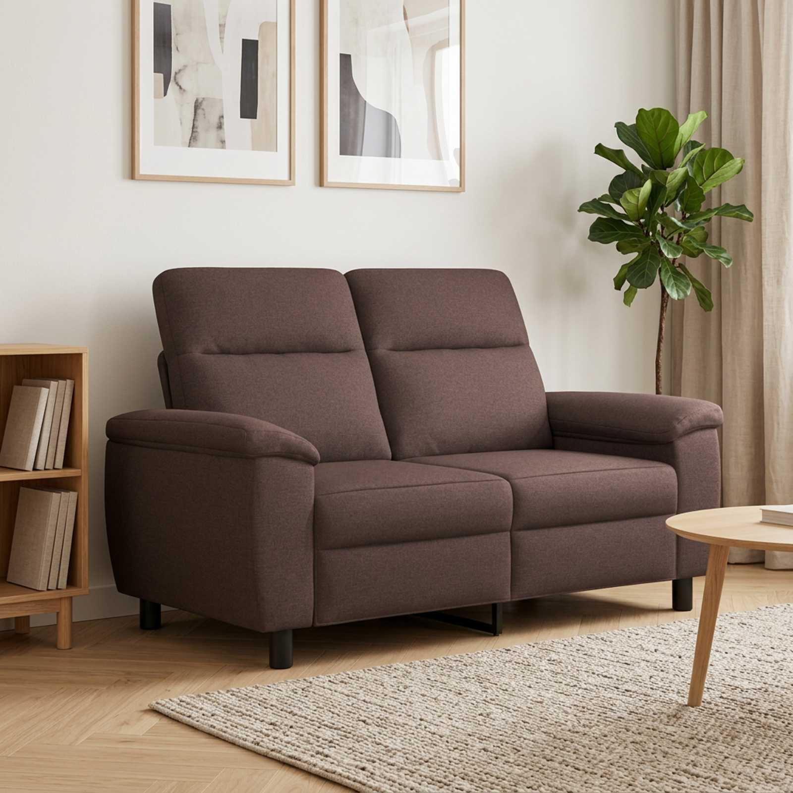 vidaXL Καναπές Σκούρο Καφέ 158 x 90 x 95 εκ Ύφασμα