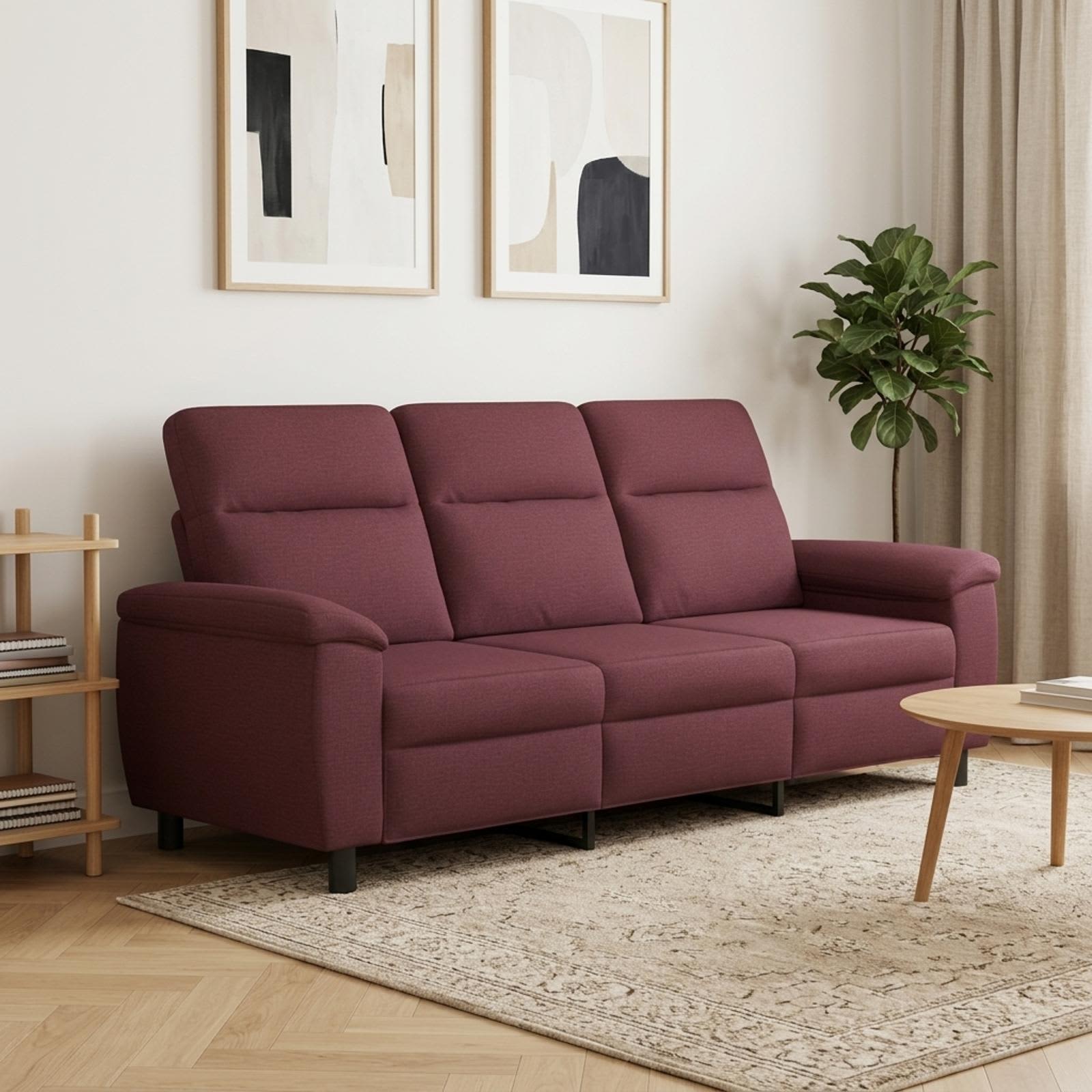 vidaXL Καναπές Μοβ 214 x 90 x 95 εκ. Ύφασμα