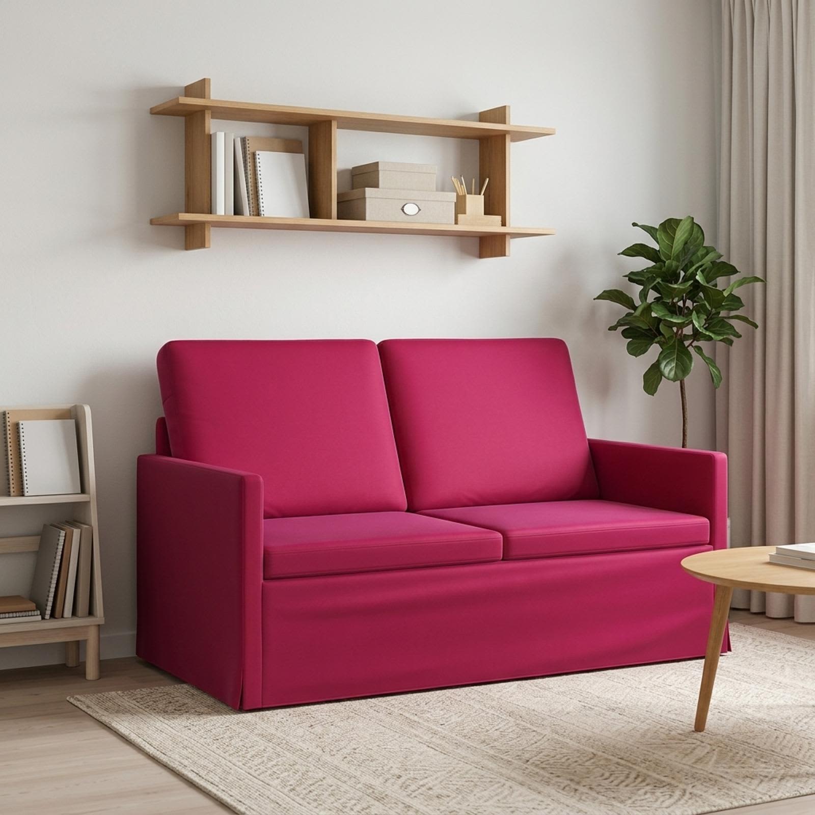 vidaXL Καναπές 2 ατόμων Κόκκινο 130 x 81 x 82 εκ. Βελούδο