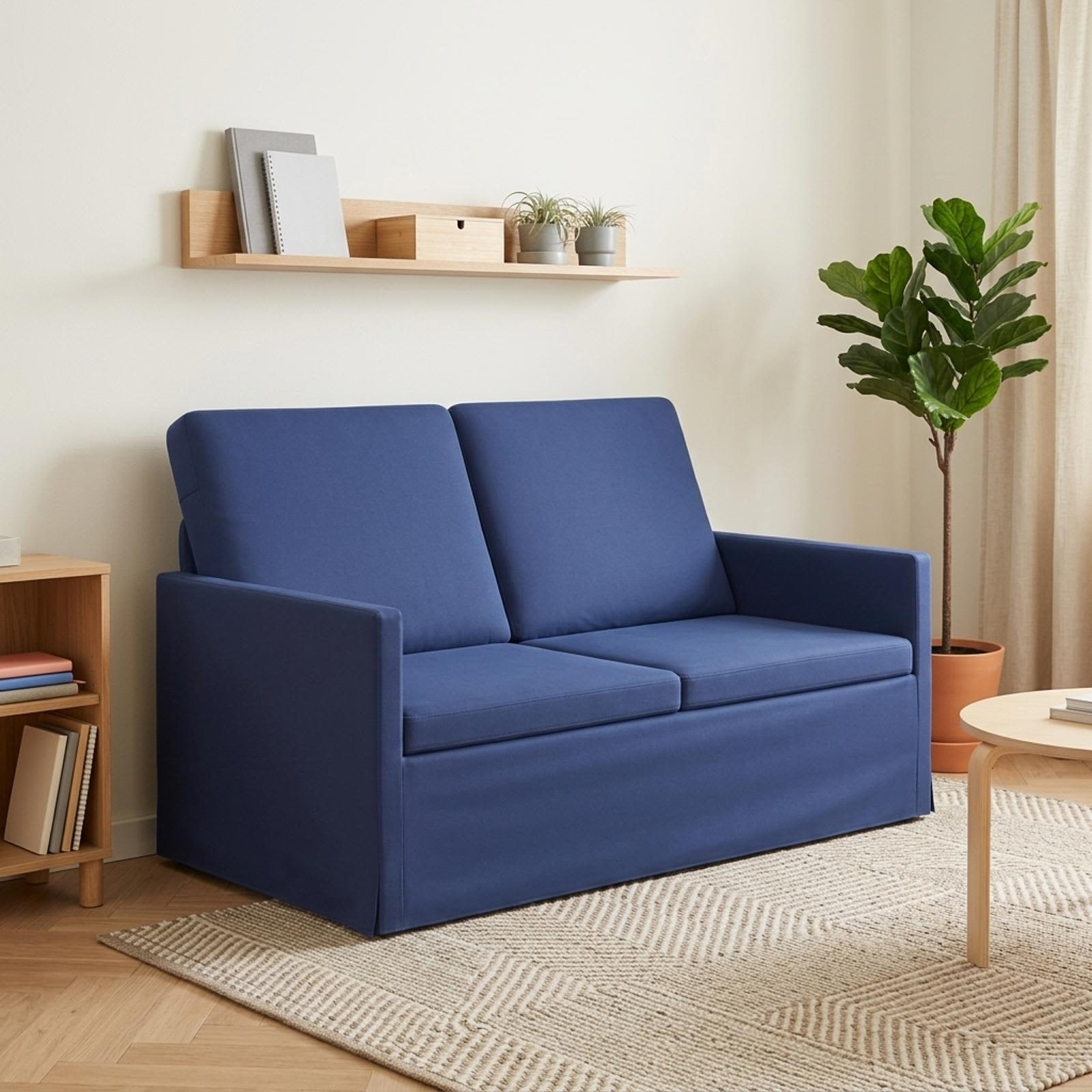 vidaXL Καναπές 2 ατόμων Μπλε Αστυνομίας 130 x 81 x 82 εκ. Βελούδο