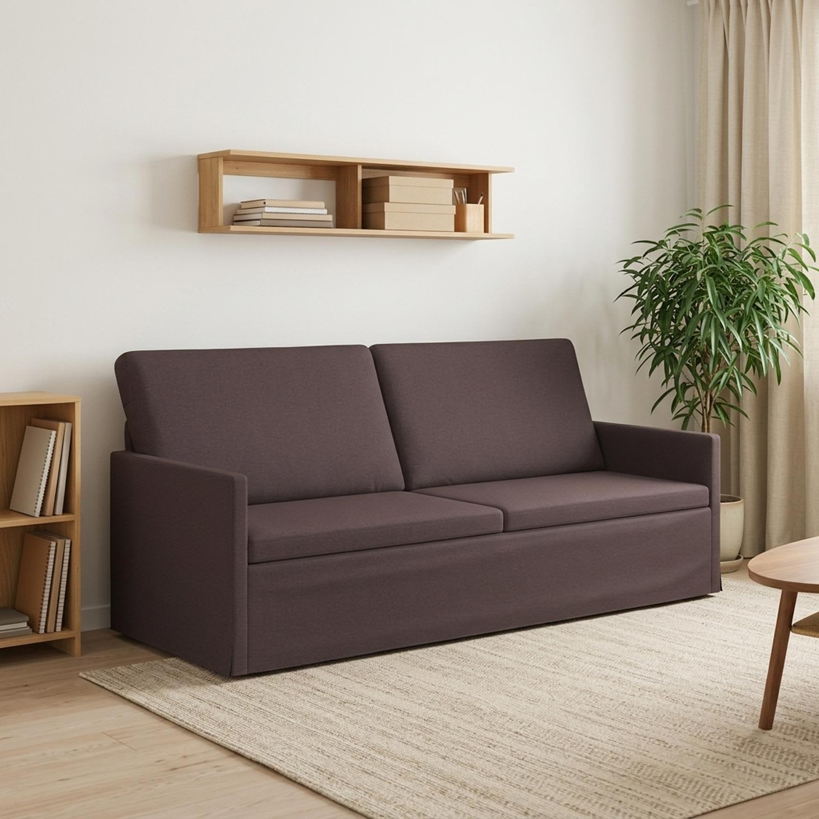 vidaXL Καθιστικό 3 ατόμων Σκούρο Καφέ 190 x 81 x 82 εκ. Ύφασμα