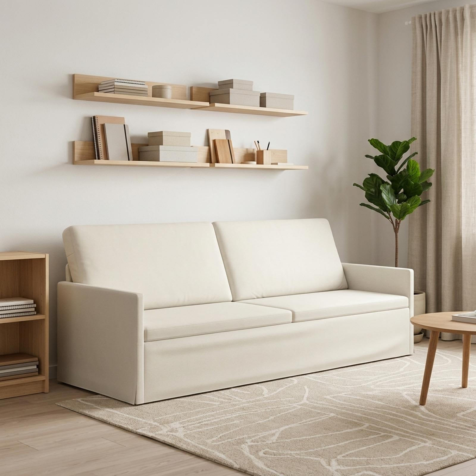 vidaXL Καθιστικό 3 ατόμων Κρεμ 220 x 81 x 82 εκ. Βελούδο