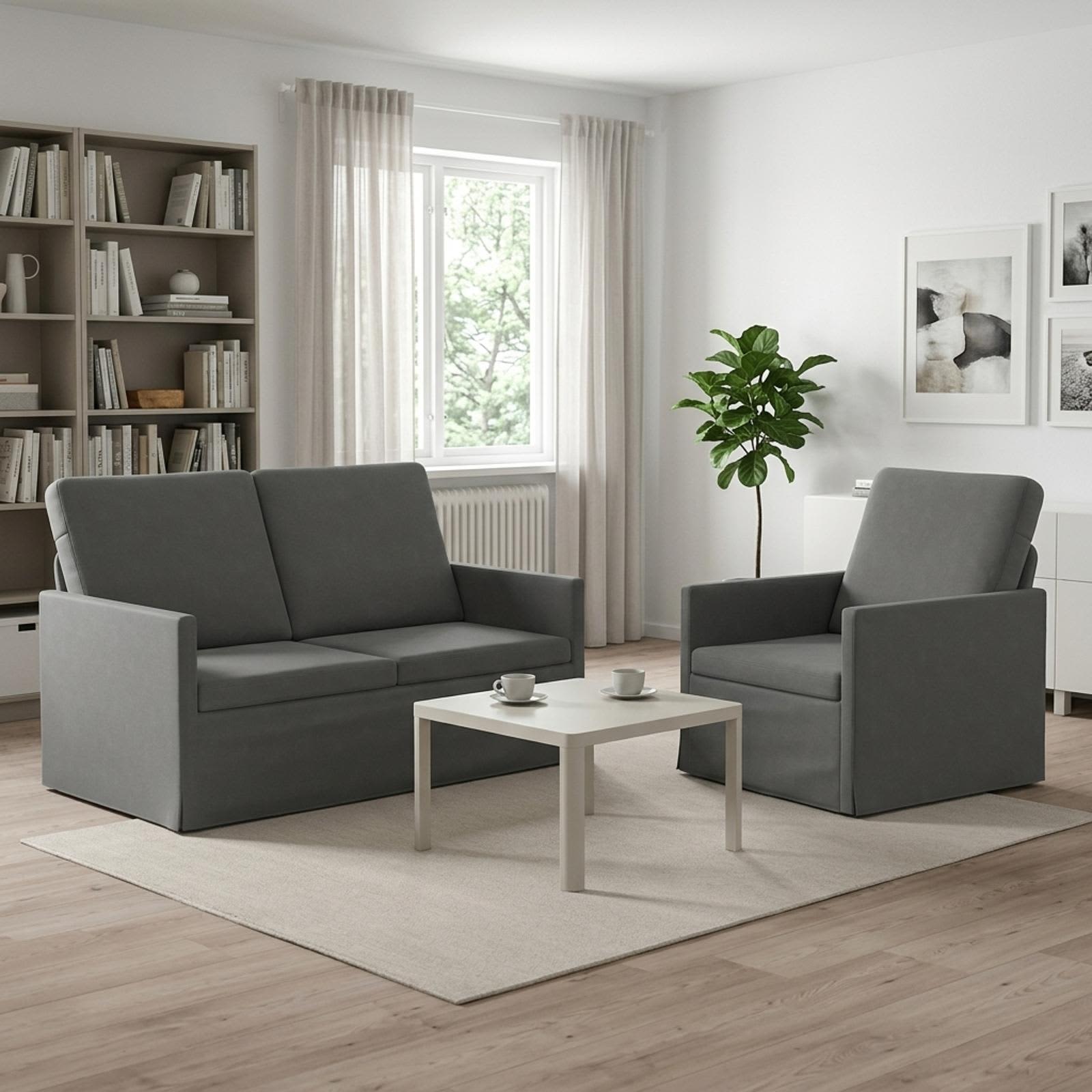 vidaXL Σετ Καναπέ 2 pcs Σκούρο Γκρι Βελούδο
