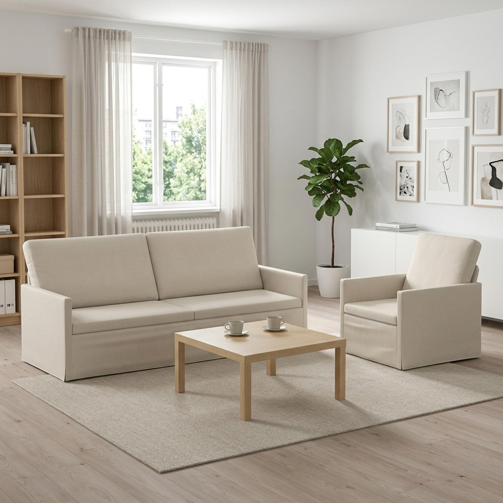 vidaXL Σετ Καναπέ 2 pcs Κρεμ Βελούδο