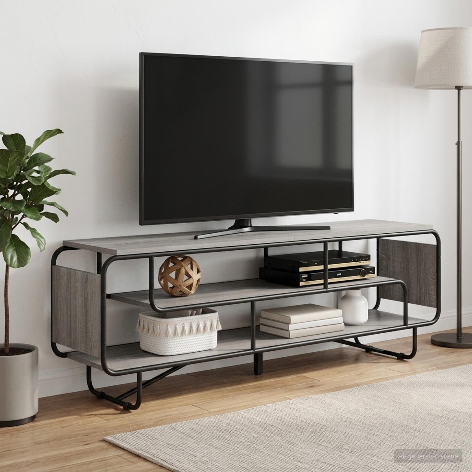 vidaXL Βάση TV 180 x 36 x 45 εκ. Γκρι Sonoma Επεξεργασμένο Ξύλο