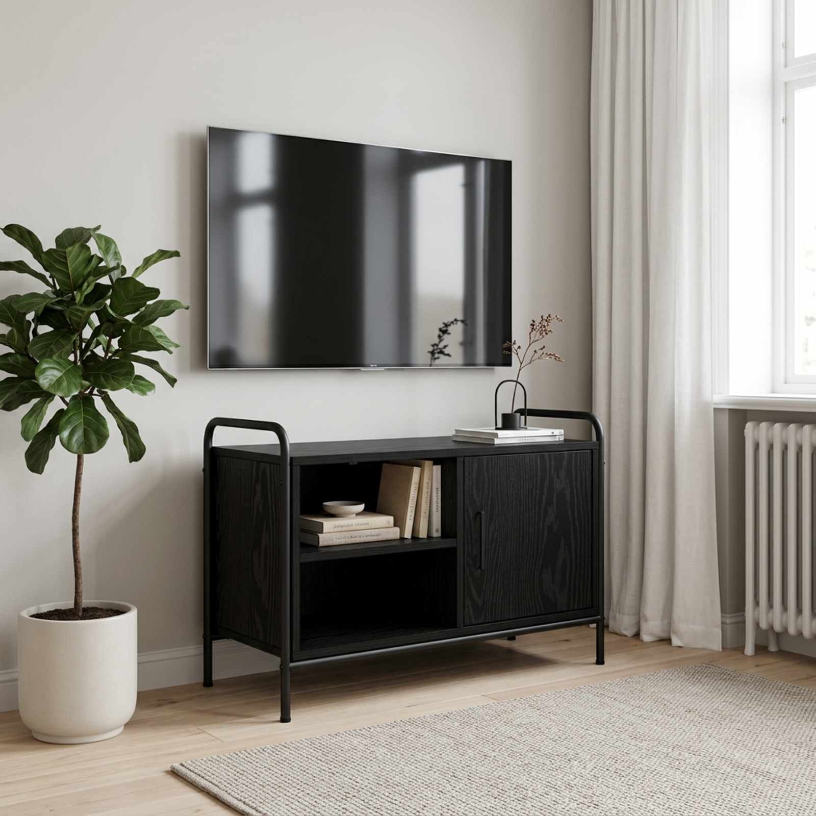 vidaXL Ντουλάπι TV 67,5 x 33 x 50 cm Μαύρη Δρυς