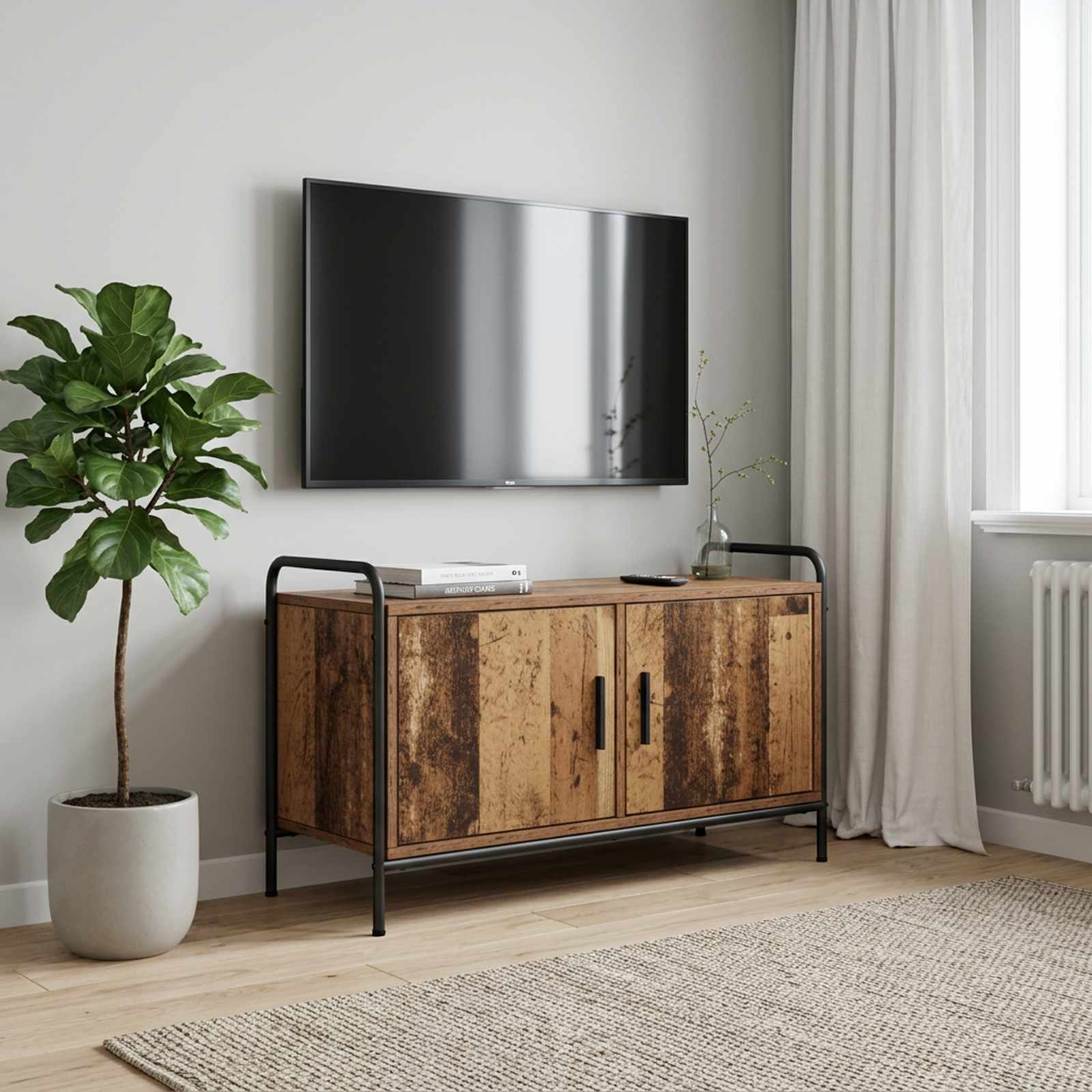 vidaXL Ντουλάπι TV 79,5 x 33 x 50 εκ. Παλαιωμένο ξύλο