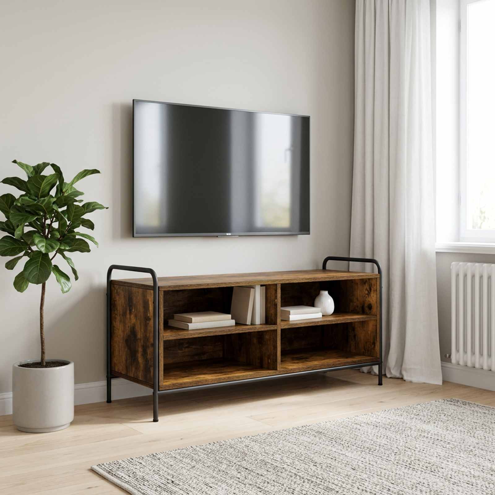 vidaXL Ντουλάπι TV 140 x 39,5 x 50 εκ. Καπνισμένο Ξύλο Δρυός