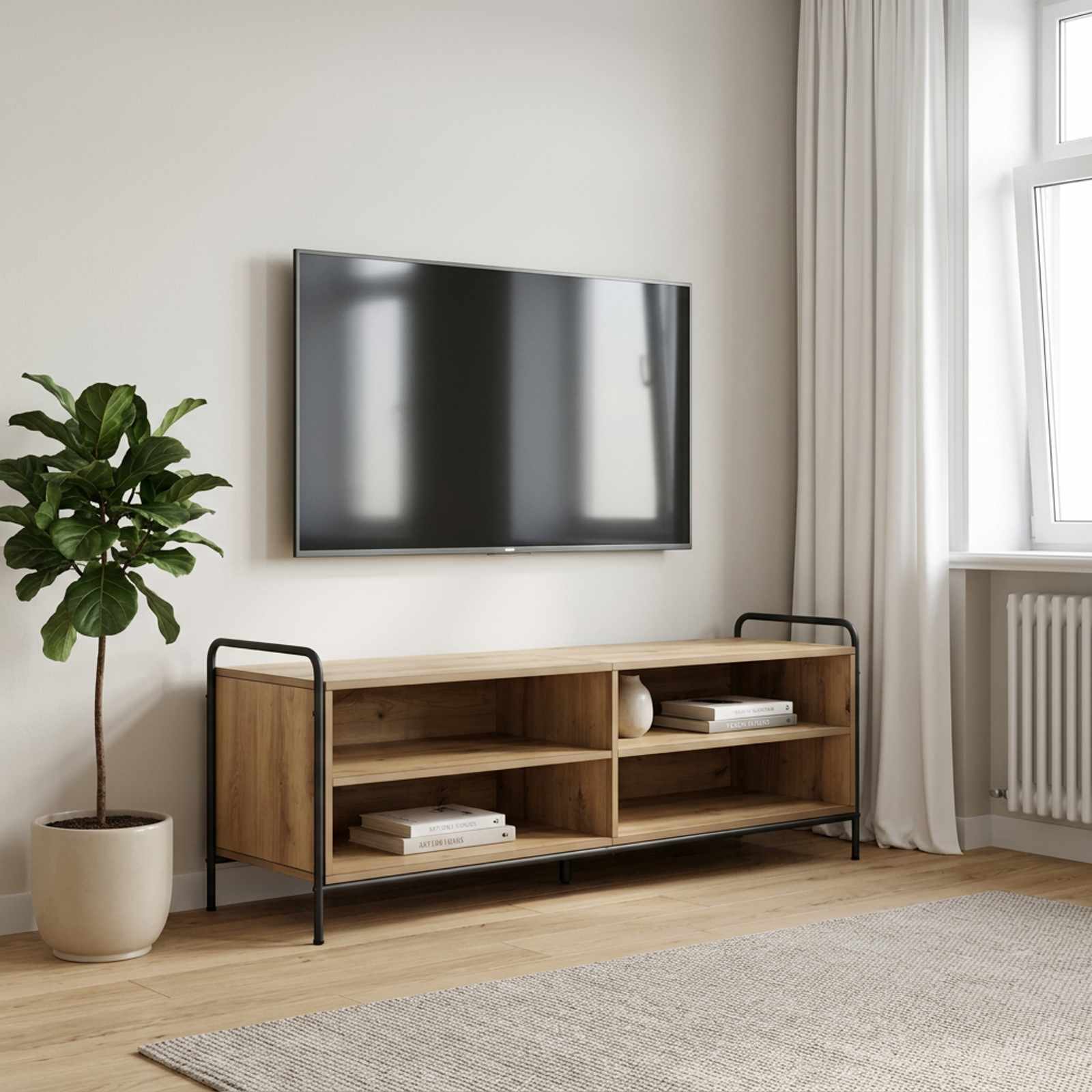 vidaXL Ντουλάπι TV 140 x 39,5 x 50 εκ. Artisan Δρυς Επεξεργασμένο Ξύλο
