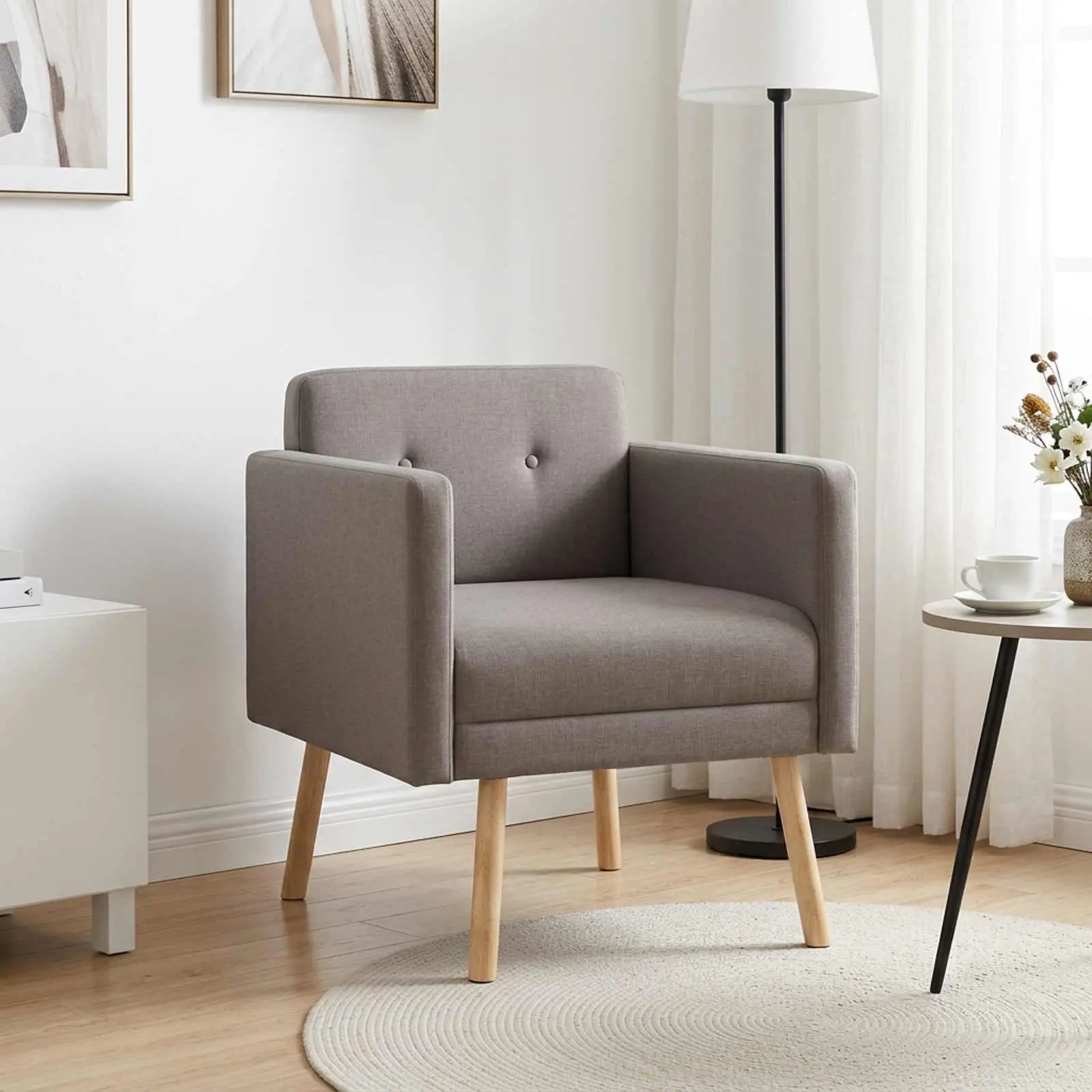 vidaXL Διακοσμητική πολυθρόνα Taupe Ύφασμα