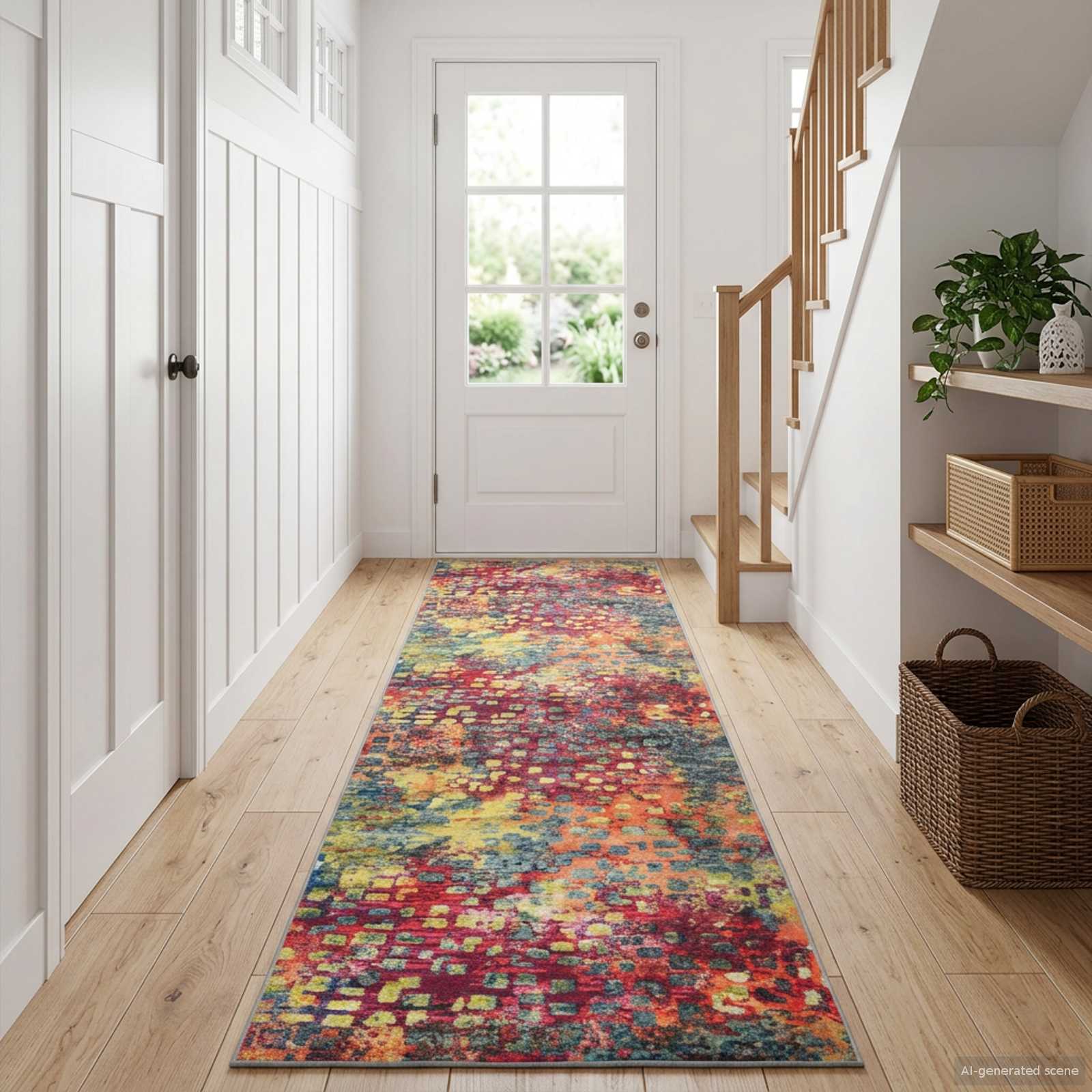 vidaXL Χαλί Runner LESAKA πολύχρωμο 50 x 450 εκ. Διαμαντένιο βελούδο