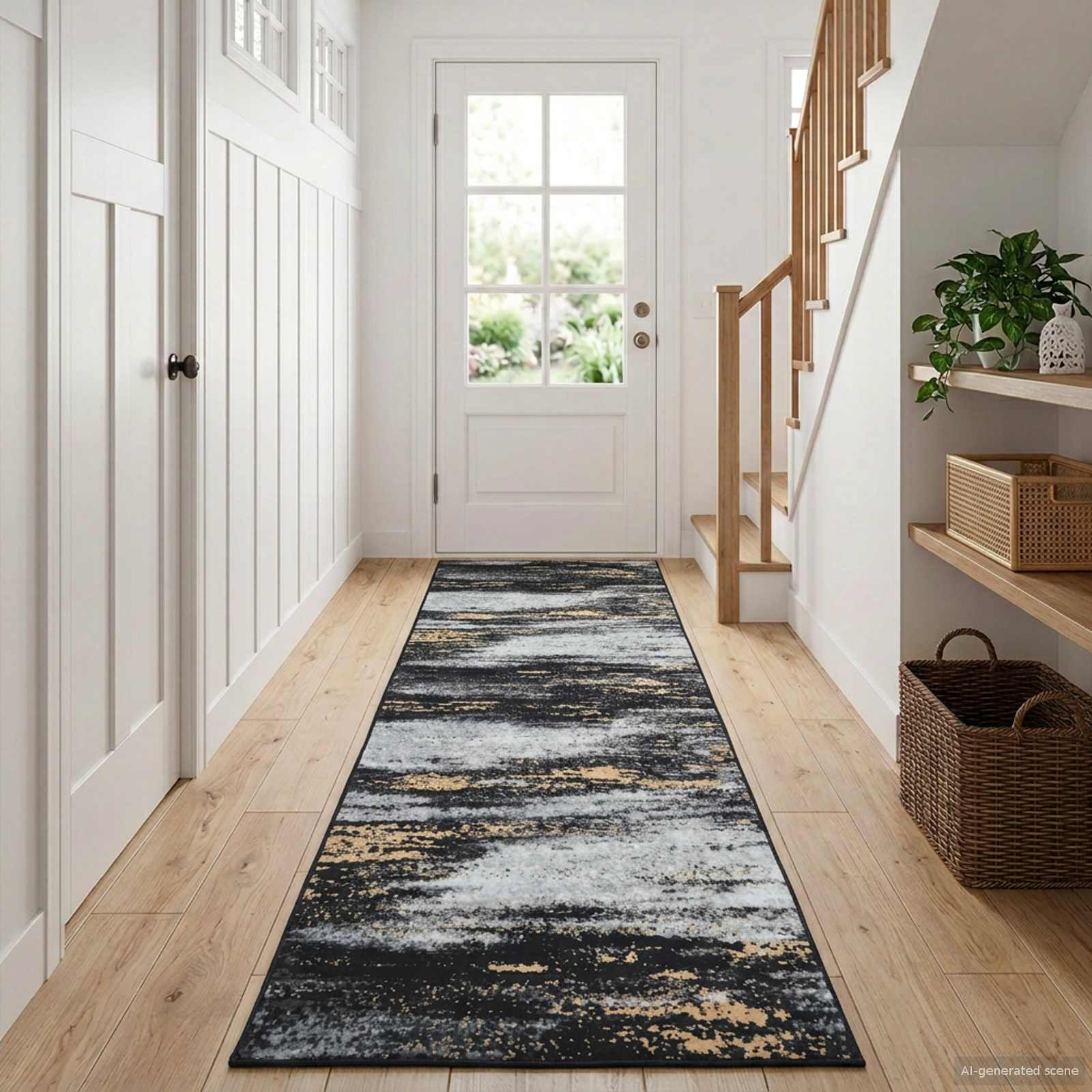 vidaXL Χαλί Runner LESAKA Μαύρο και Χρυσό 80 x 200 cm