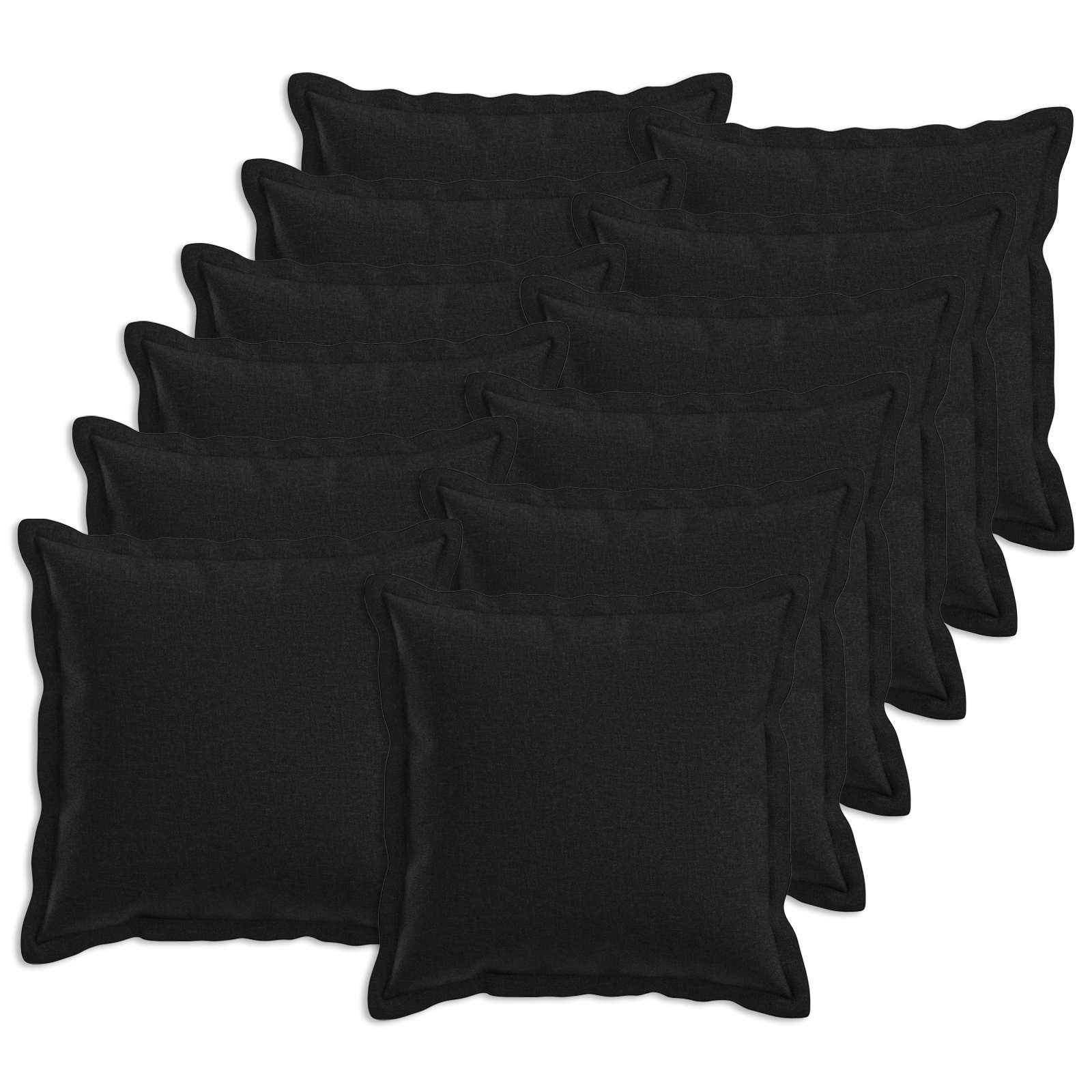 vidaXL Μαξιλάρι με μαξιλάρι HOUTEN 12 τεμ. Μαύρο Ψεύτικο Λινό