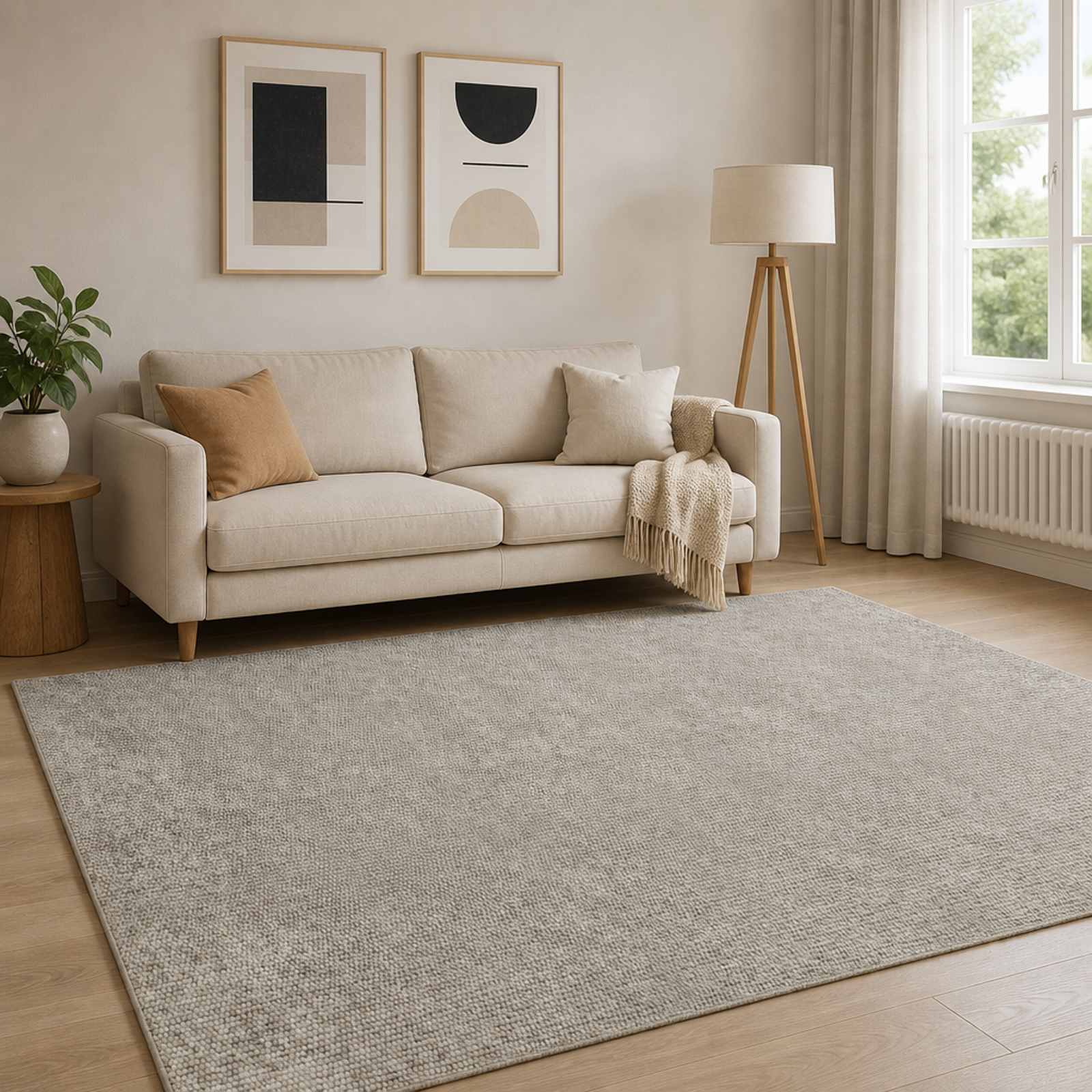 vidaXL Χαλί Μπεζ 160 x 230 cm 100% Πολυεστέρας 3 mm Πλένεται