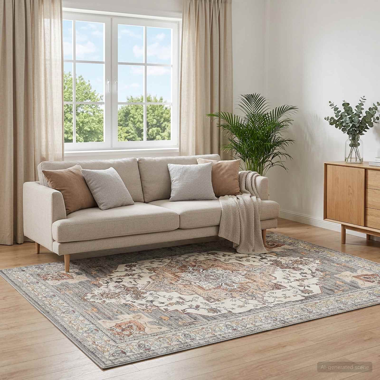 vidaXL Χαλί ORIZ Καφέ 140 x 200 cm 100% Πολυεστέρας