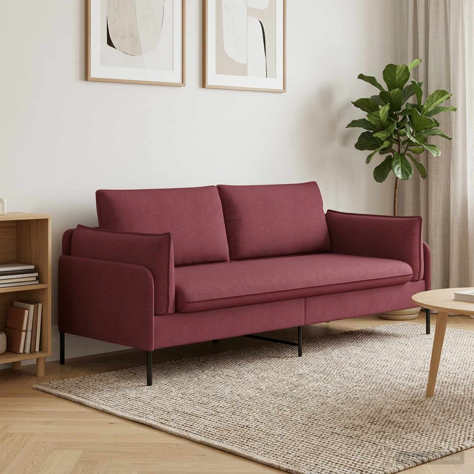 vidaXL Καναπές 2 ατόμων Κόκκινο 188 x 81 x 89 εκ. Ύφασμα