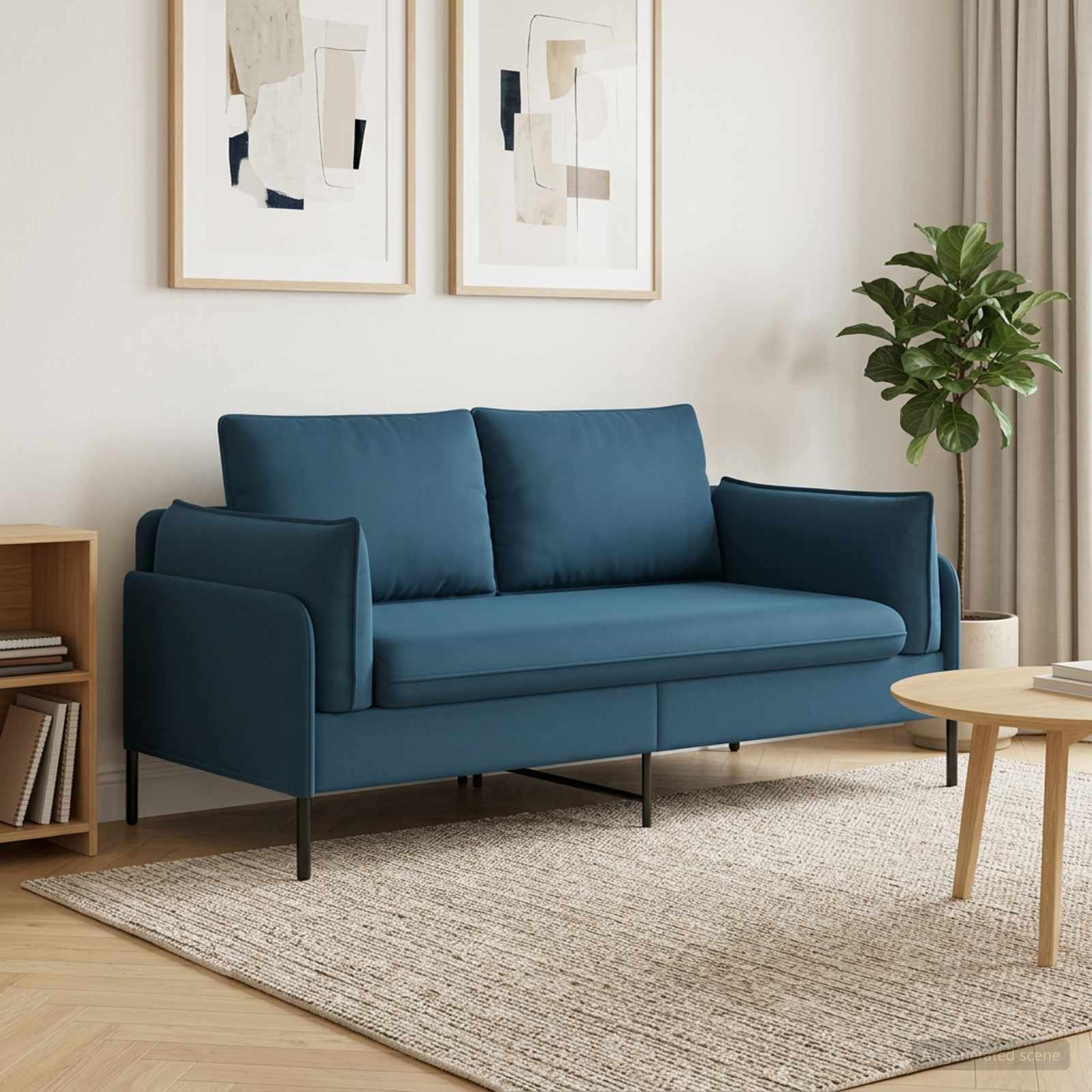 vidaXL Καναπές 2 ατόμων 2-θέσιο Μπλε 188 x 81 x 89 εκ. Βελούδο