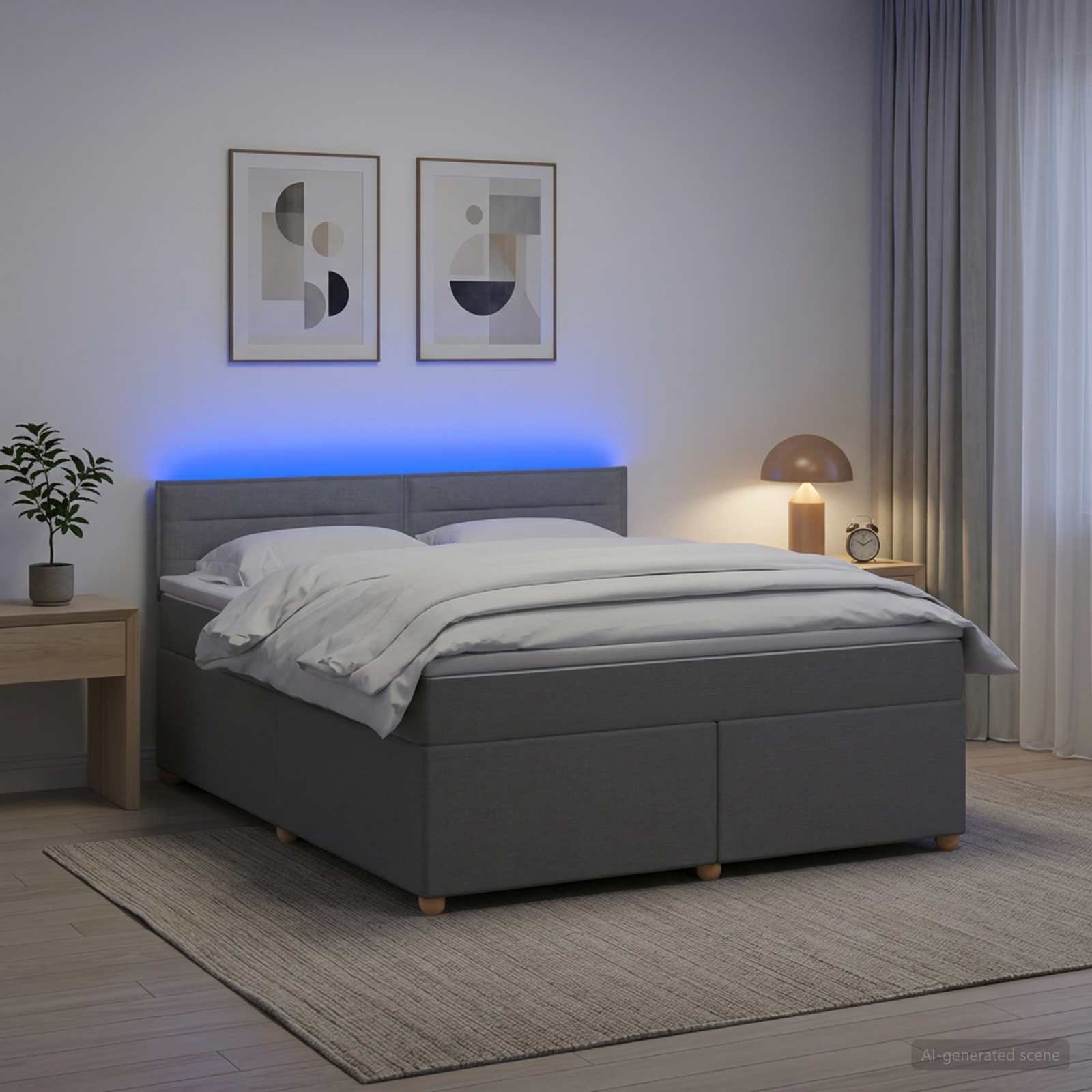 vidaXL Κρεβάτι box spring με στρώμα Ανοιχτό γκρι 140 x 200 cm Ύφασμα