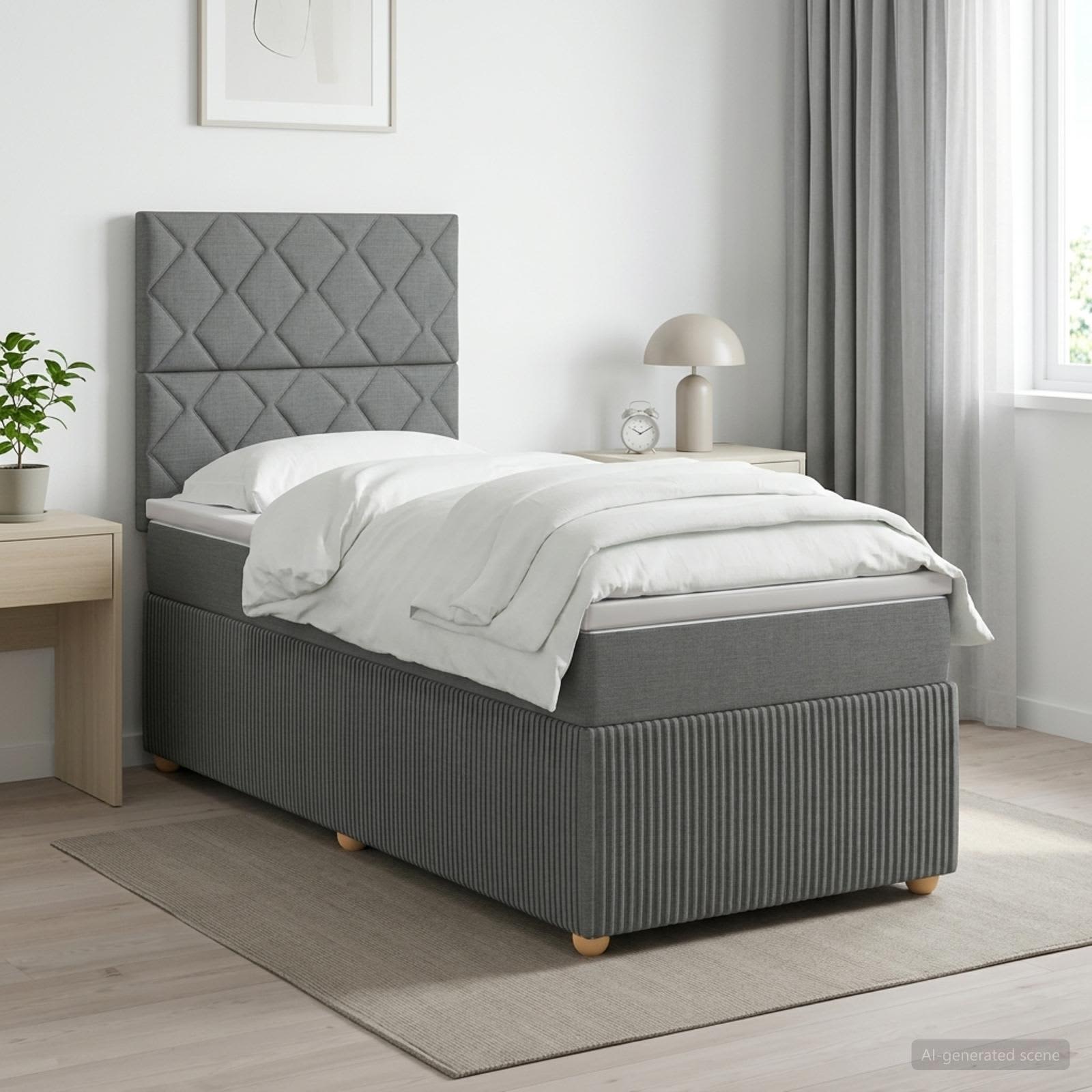 vidaXL Κρεβάτι box spring με στρώμα Σκούρο Γκρι 80 x 200 cm Ύφασμα