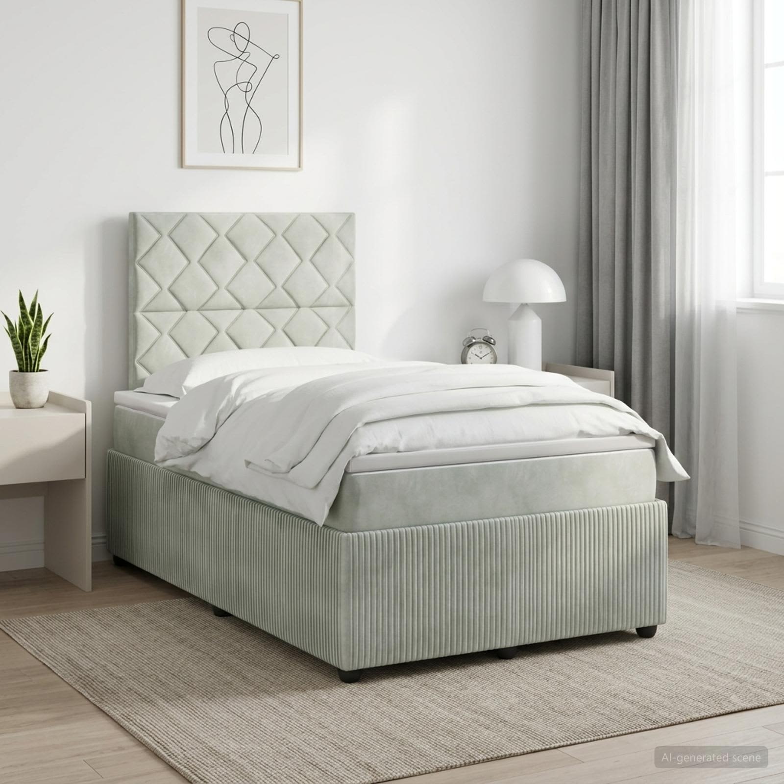 vidaXL Κρεβάτι box spring με στρώμα Ανοιχτό γκρι 120 x 190 cm Βελούδο