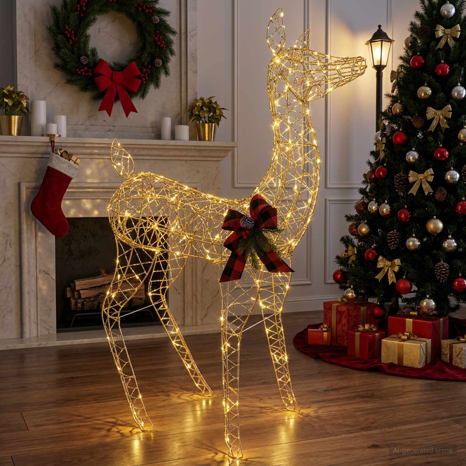 vidaXL 3D Γιορτινός Ρούντολφ LOVIISA 200 LED Θερμό λευκό