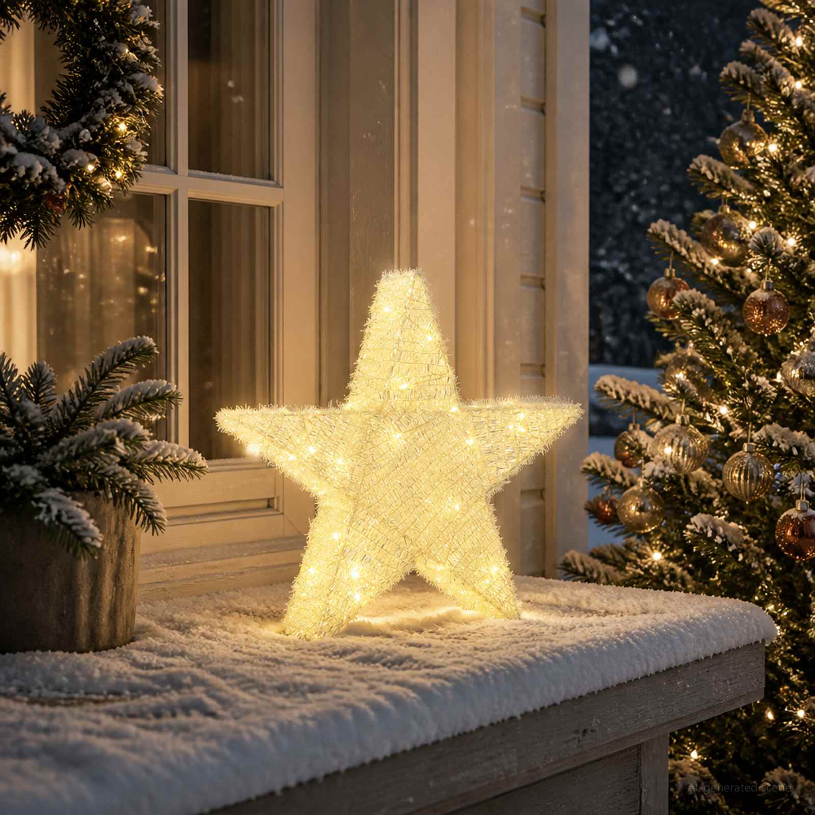 vidaXL Χριστουγεννιάτικο αστέρι 3D 50 LED Θερμό λευκό